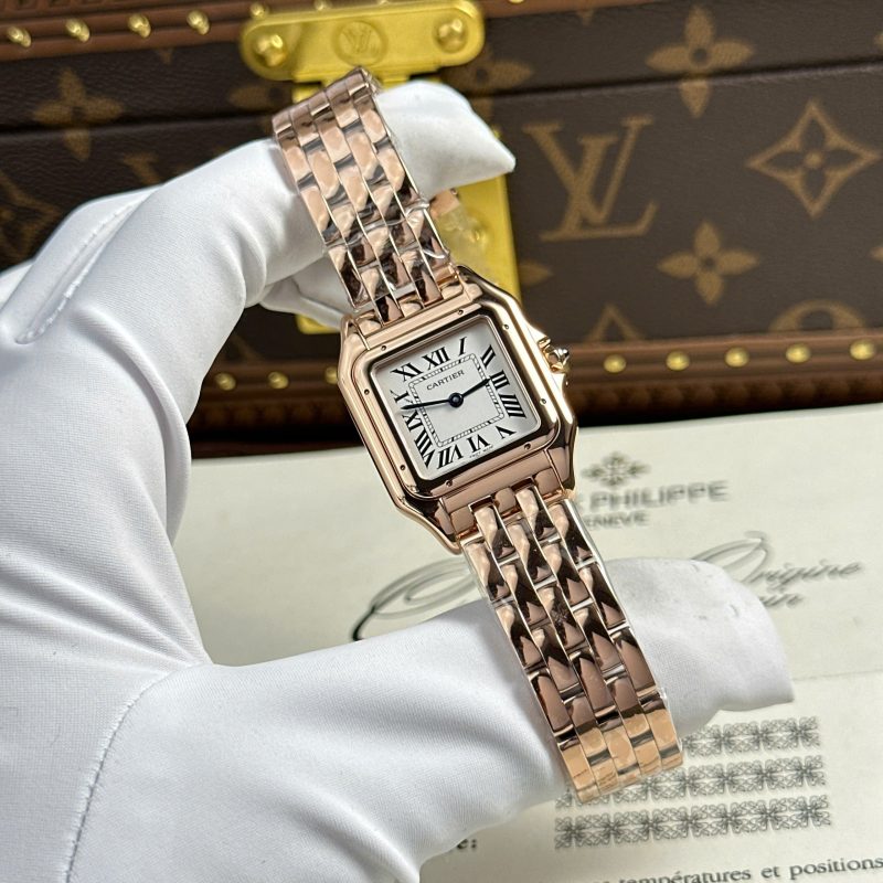 Cartier Panthère Medium Model Rose Gold White Dial Best Replica BVF