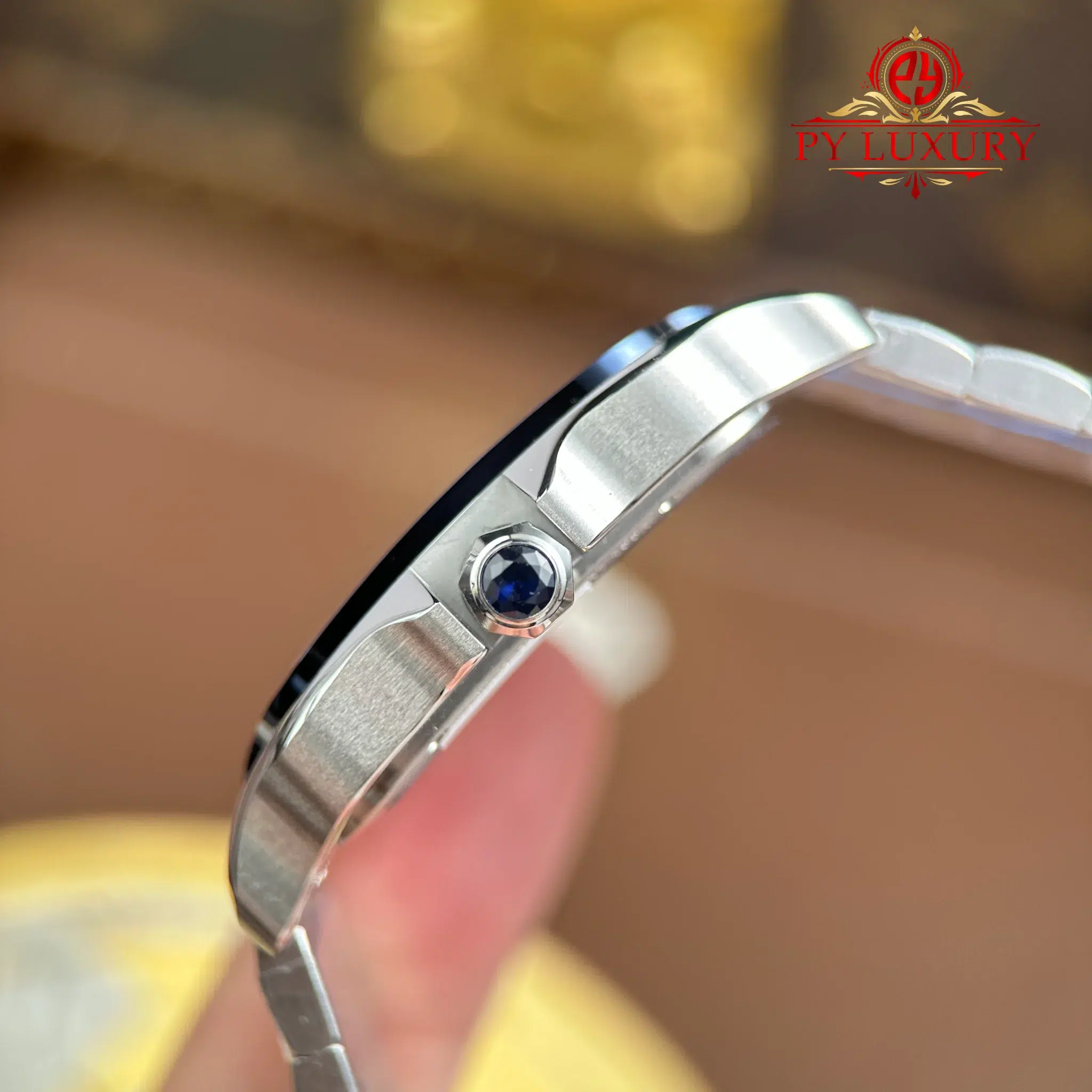 Cartier Santos De Cartier Skeleton Blue WHSA0026 Super Clone - 13