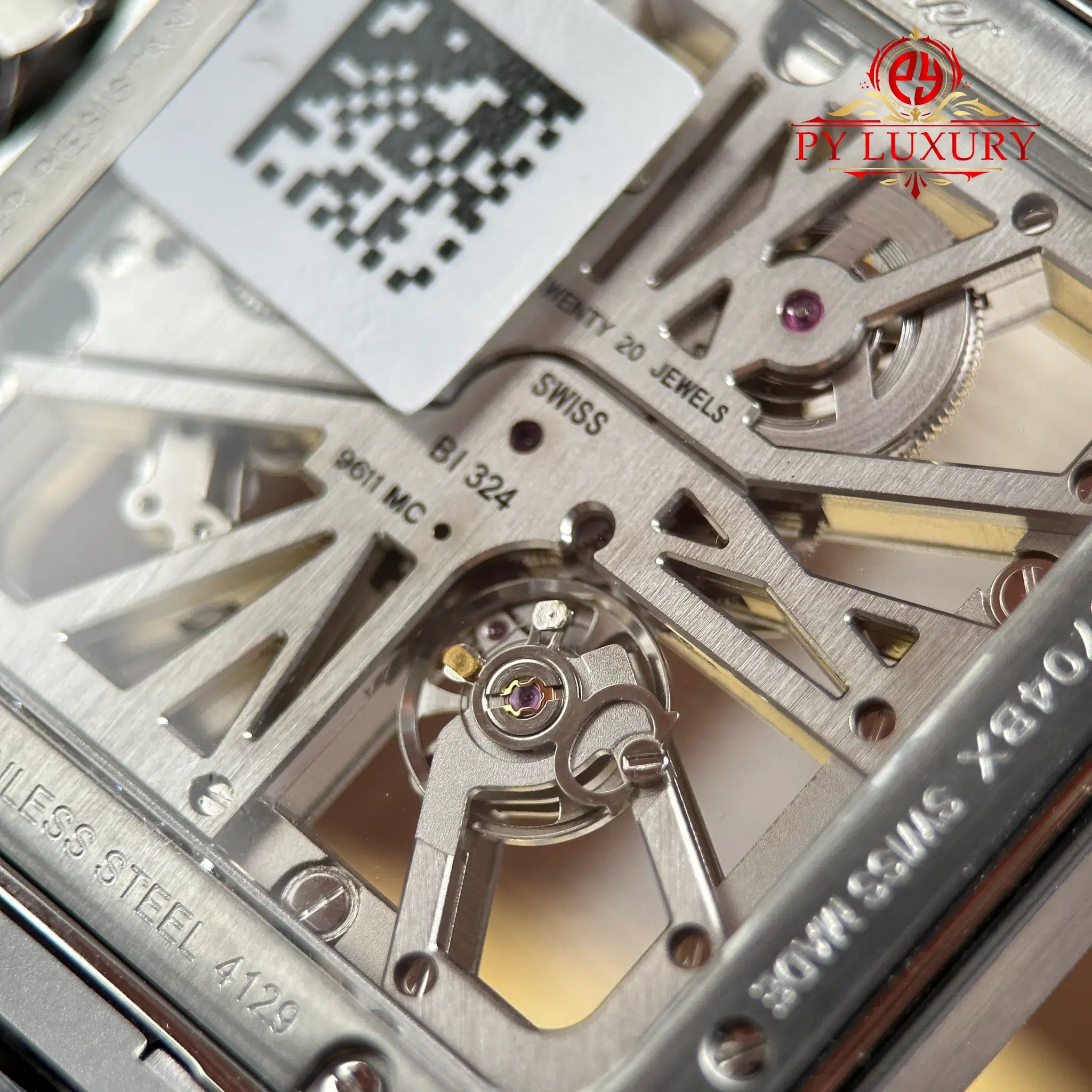 Cartier Santos De Cartier Skeleton Green WHSA0028 Large Model Super Clone - 10