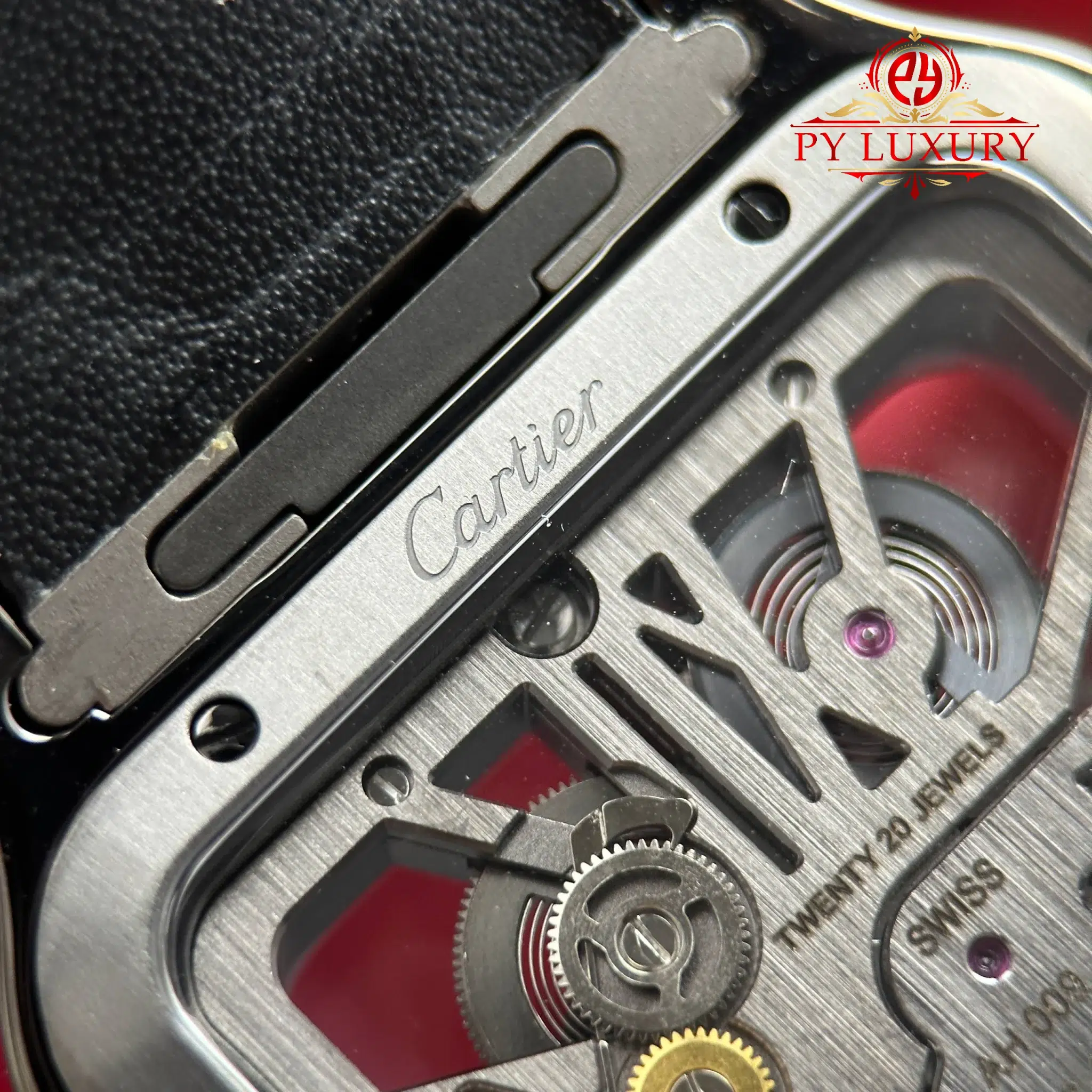 Cartier Santos Skeleton ADLC “Noctambule” WHSA0009 Leather Strap Super Clone Rich Factory - 11