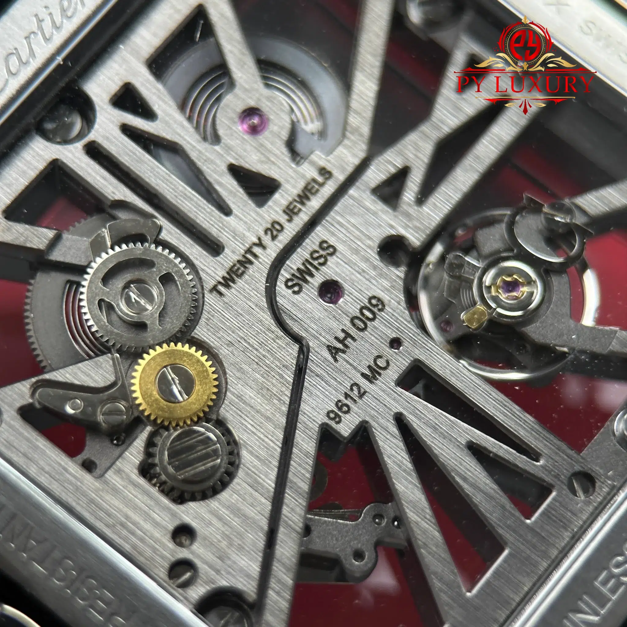 Cartier Santos Skeleton ADLC “Noctambule” WHSA0009 Leather Strap Super Clone Rich Factory - 12