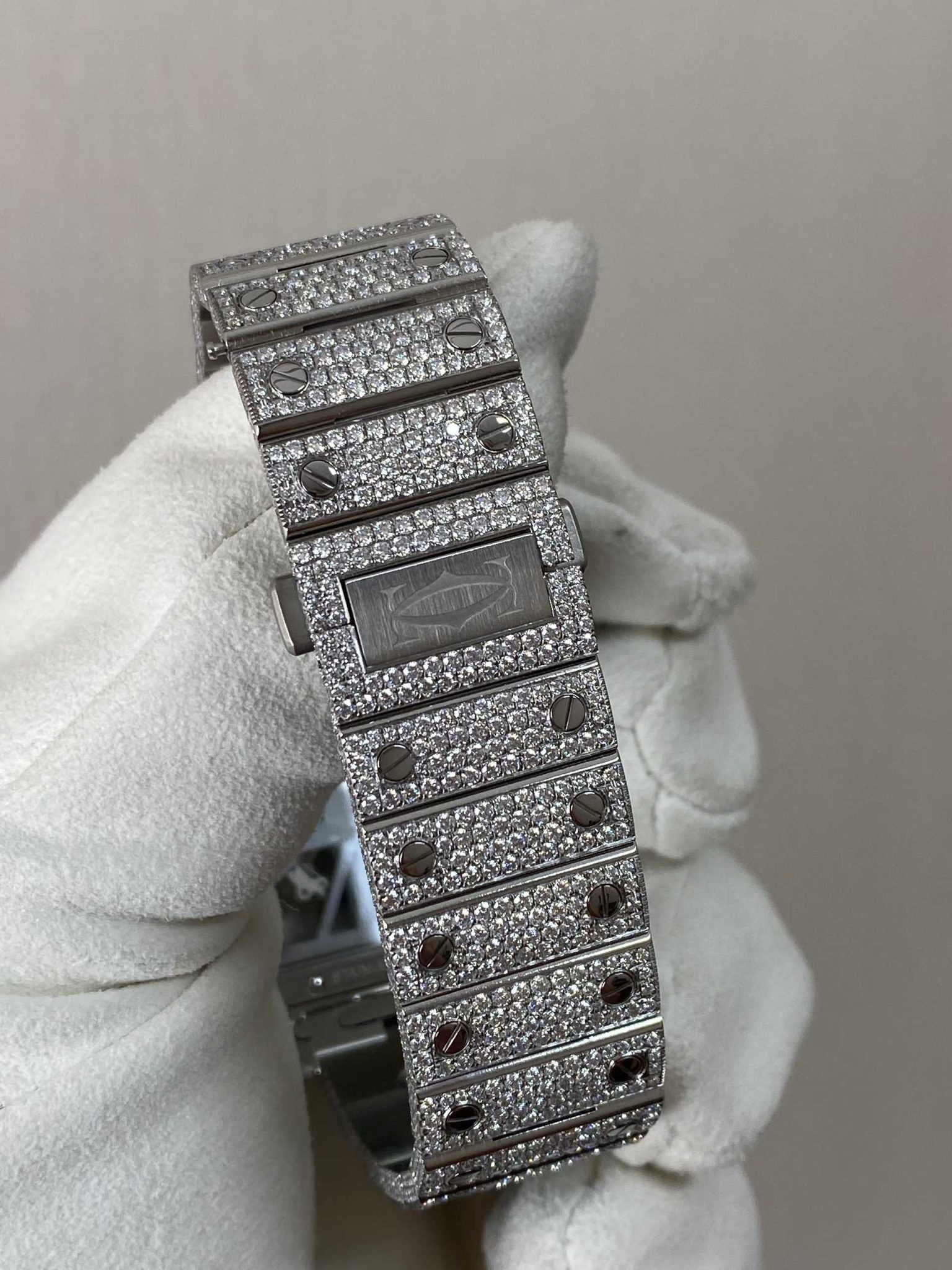 Cartier Santos Skeleton Bustdown Moissanite - 5