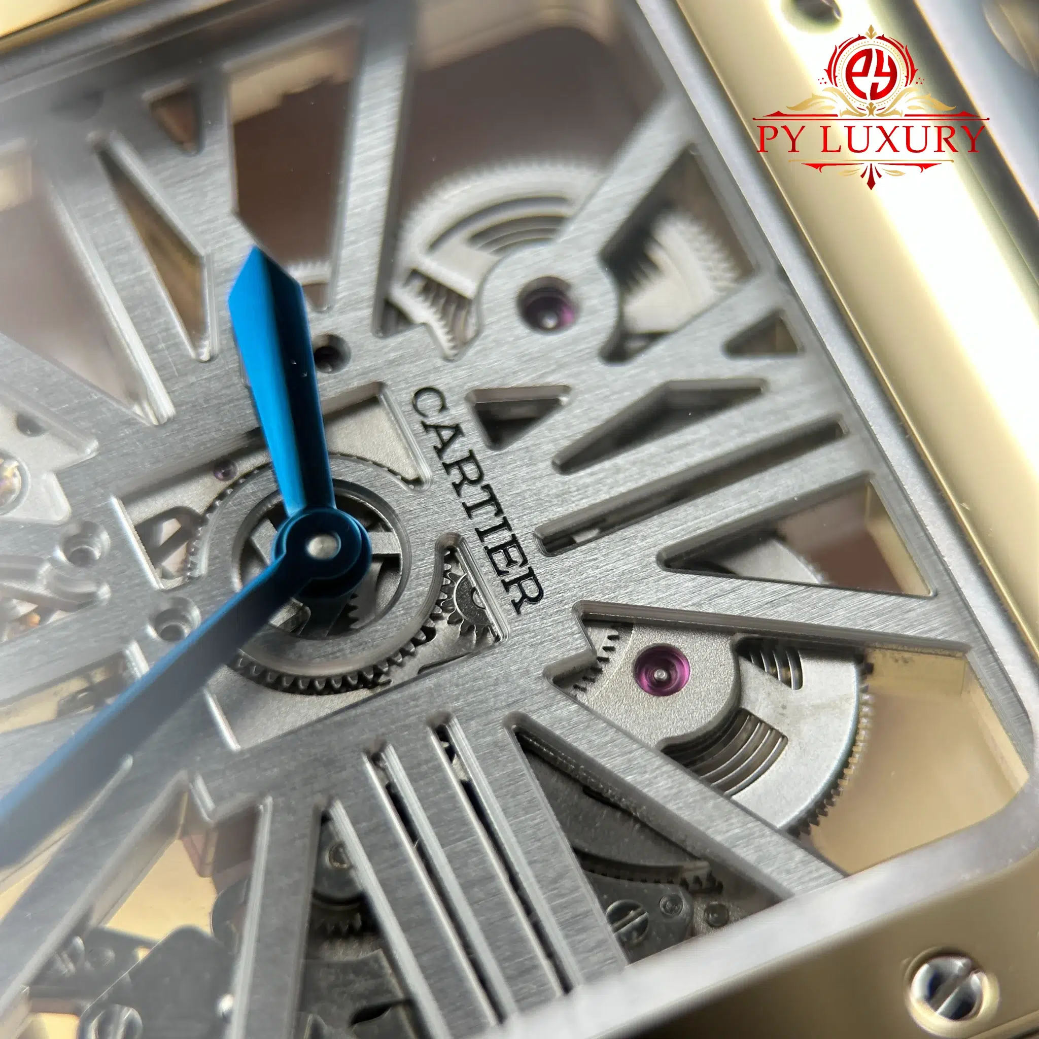 Cartier Santos Skeleton Large Model Steel & Yellow Gold WHSA0019 Steel Bracelet - 7