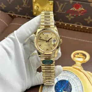 Rolex Day-Date 228238 Yellow Gold Champagne Roman Dial 1:1 Top Quality Replica 210g RC Factory 40mm