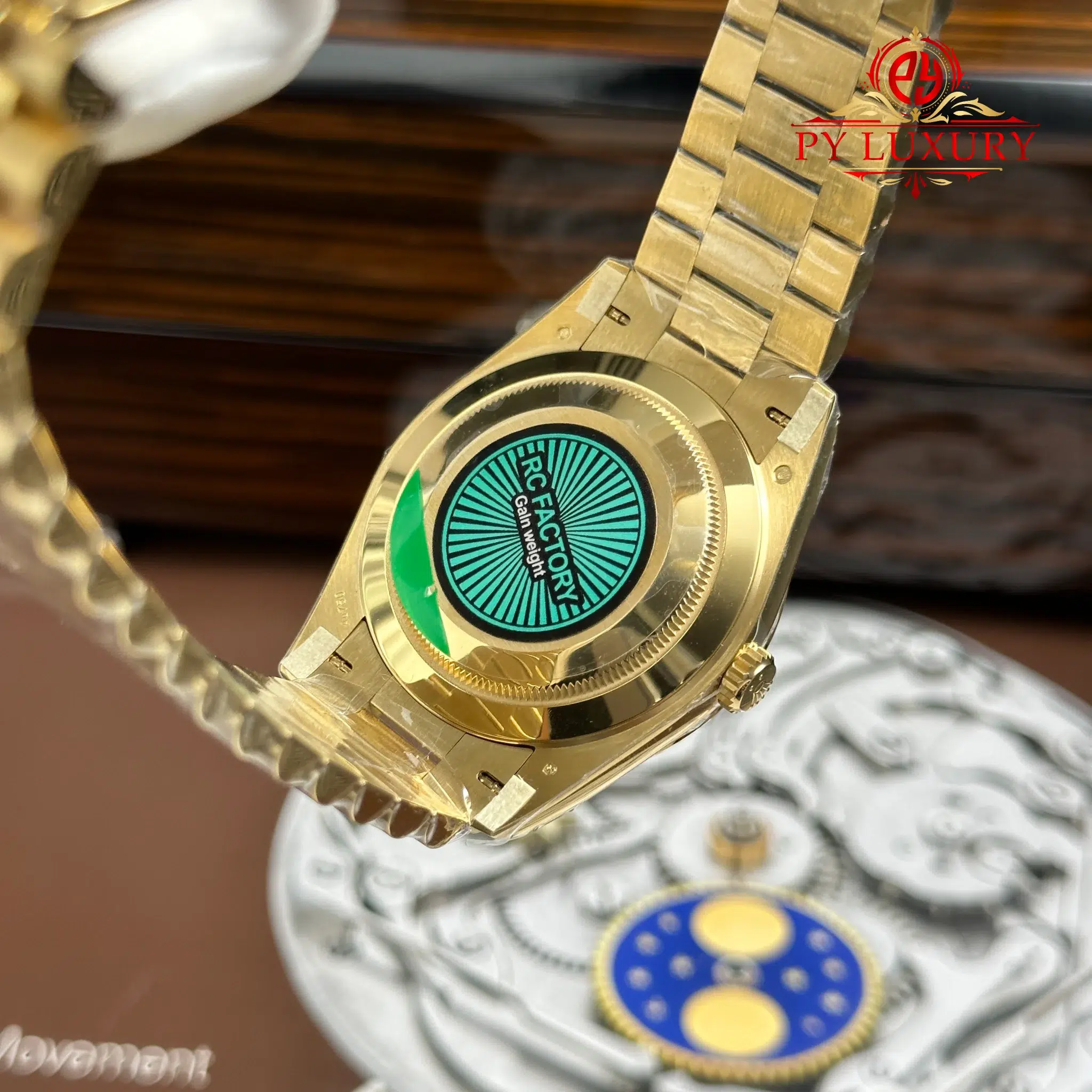 Rolex Day-Date 228238 Yellow Gold Green Dial 212g Top Quality RCF - 11