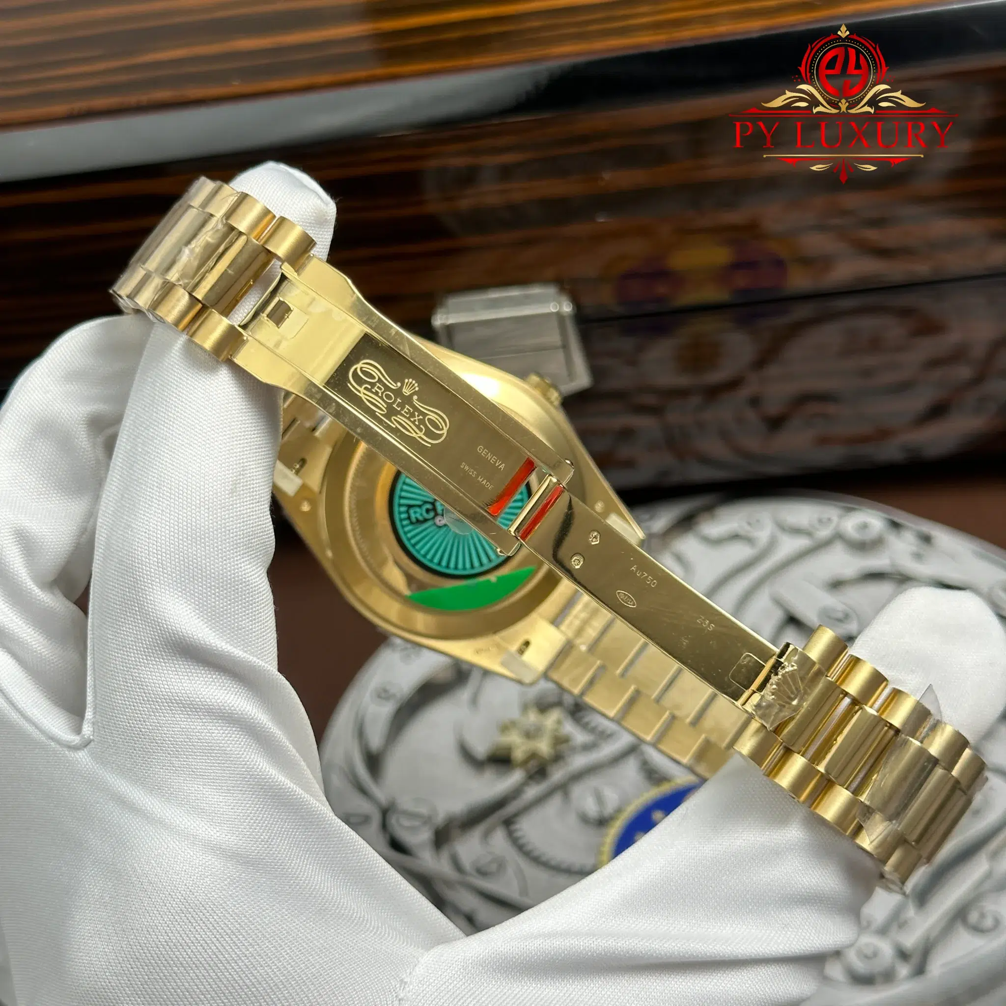 Rolex Day-Date 228238 Yellow Gold Green Dial 212g Top Quality RCF - 13