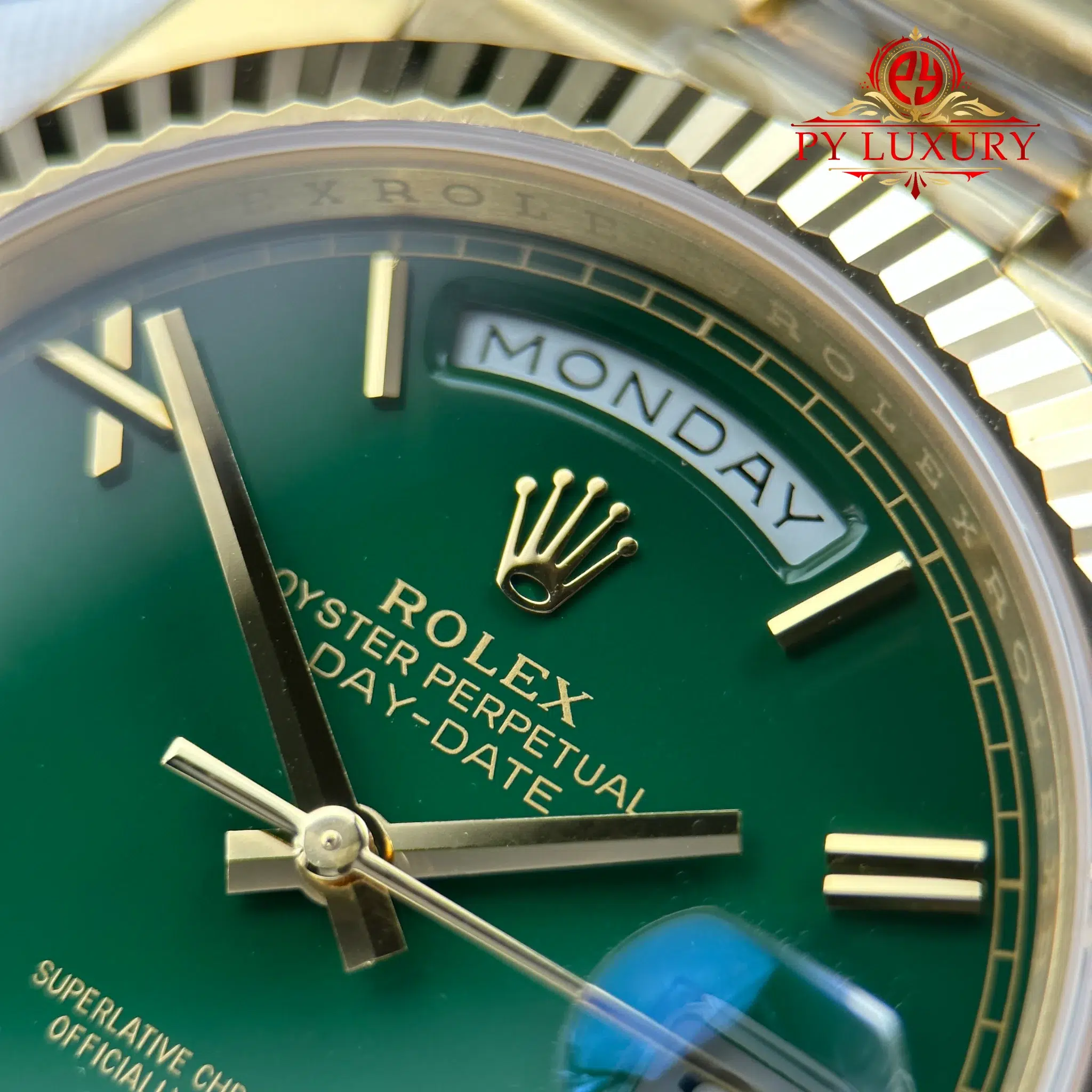 Rolex Day-Date 228238 Yellow Gold Green Dial 212g Top Quality RCF - 6