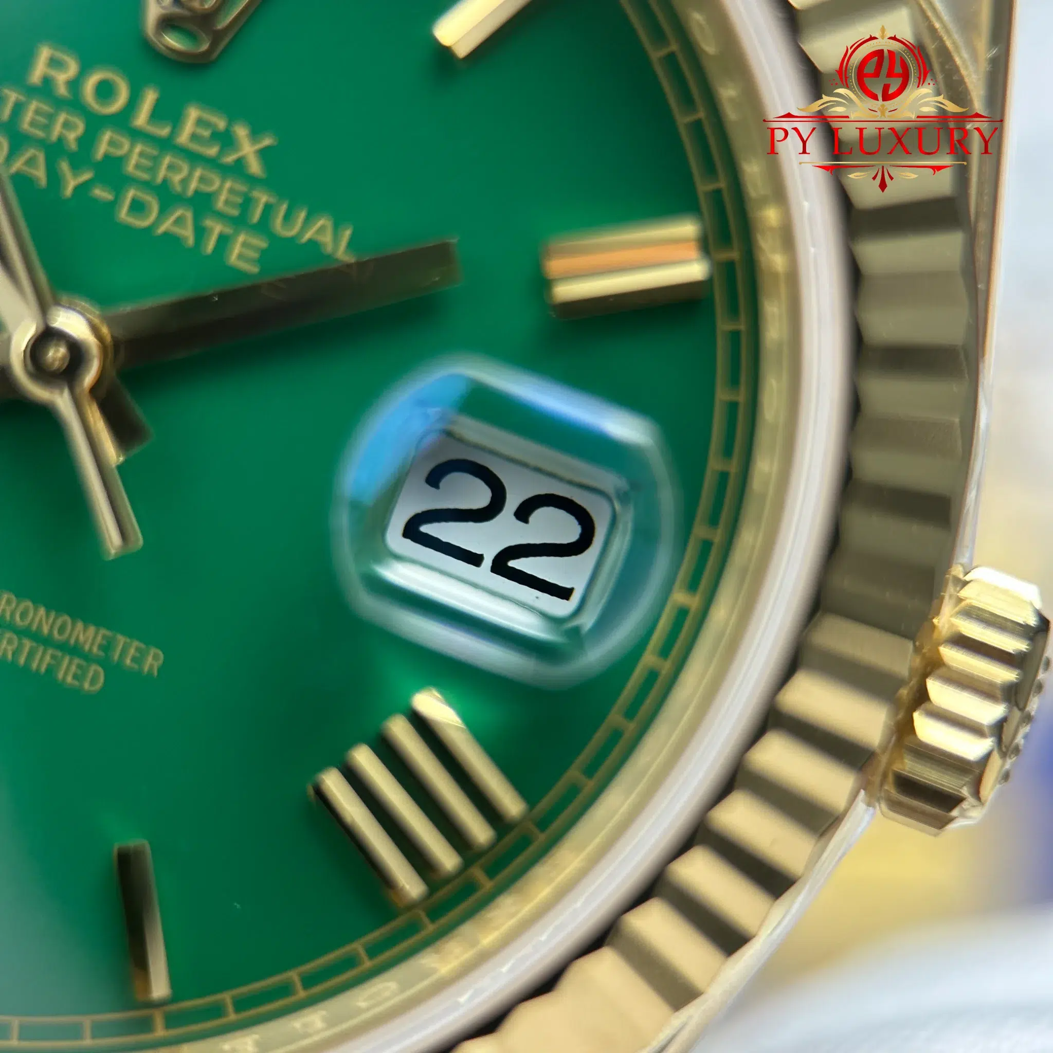 Rolex Day-Date 228238 Yellow Gold Green Dial 212g Top Quality RCF - 7