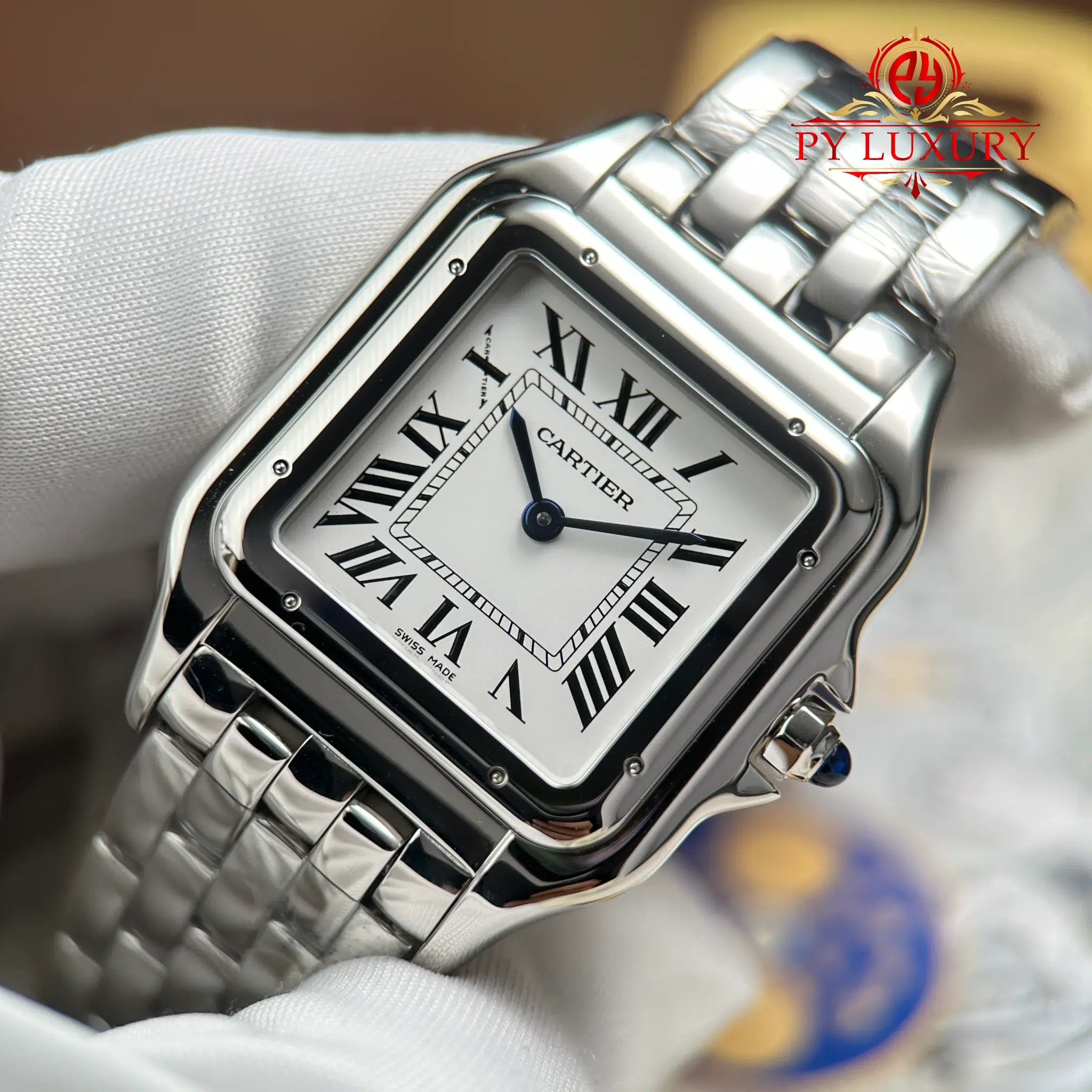 Cartier Panthere Large Model WSPN0016 Steel White Dial - 5