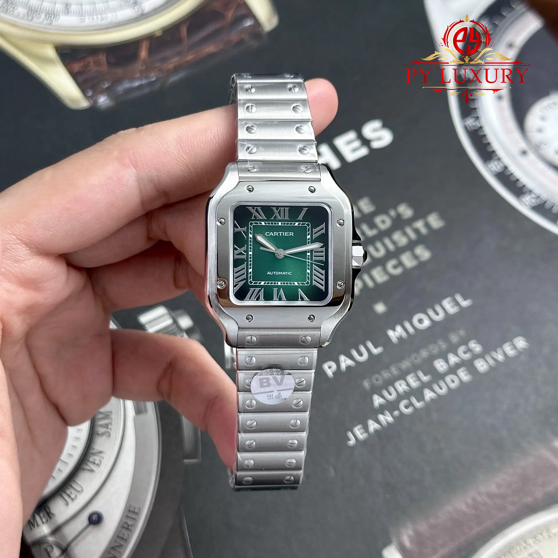 Cartier Santos Medium Model WSSA0061 Green Dial - 3
