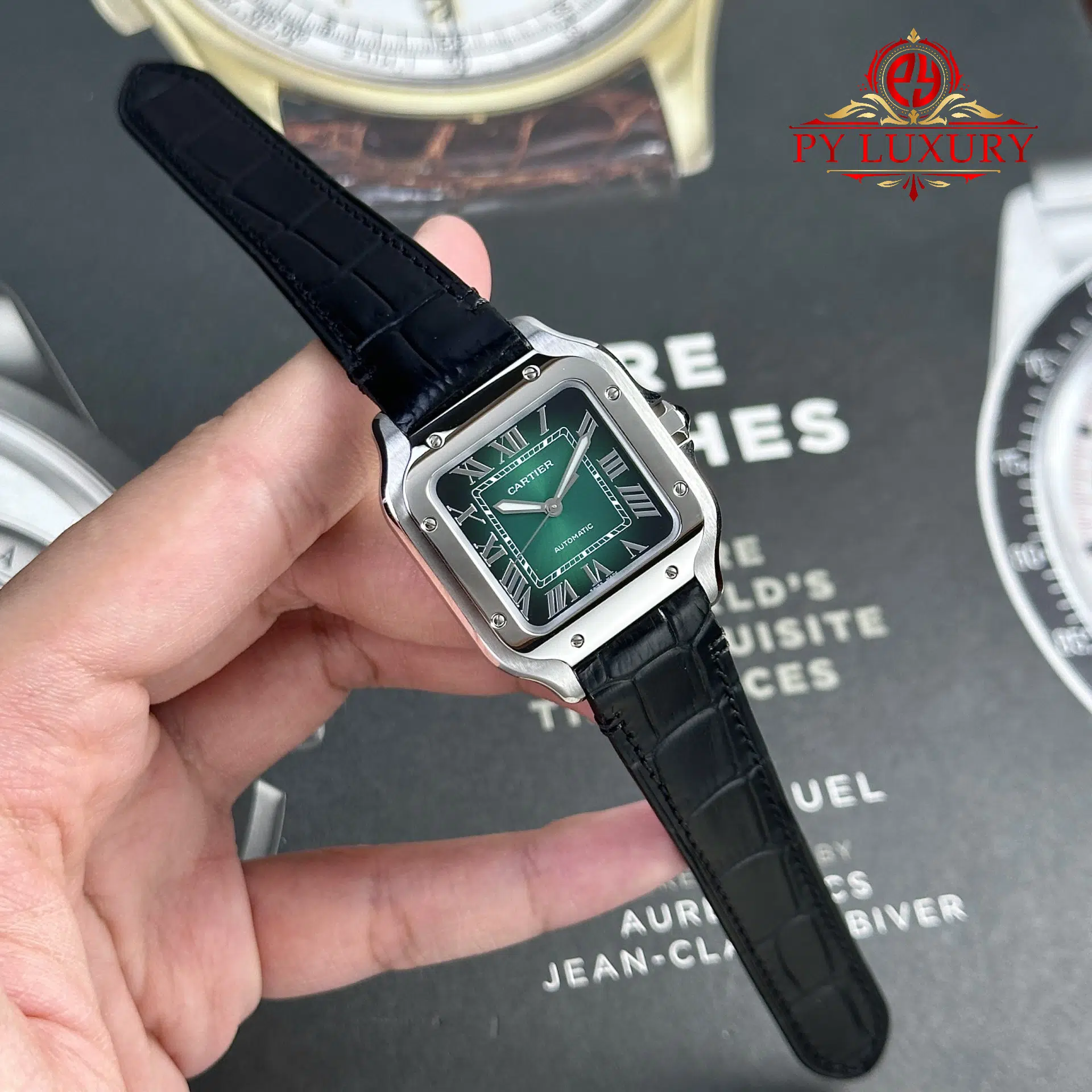 Cartier Santos Medium Model WSSA0061 Green Dial - 4