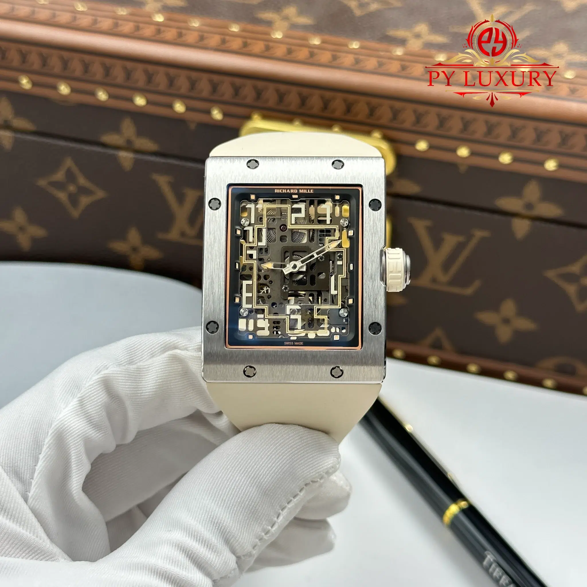 Richard Mille RM16-02 Titanium Extra-Flat White Rubber Band 1 1 Replica - 1 Richard Mille RM16-02 Titanium Extra-Flat White Rubber Band 1:1 Super Clone