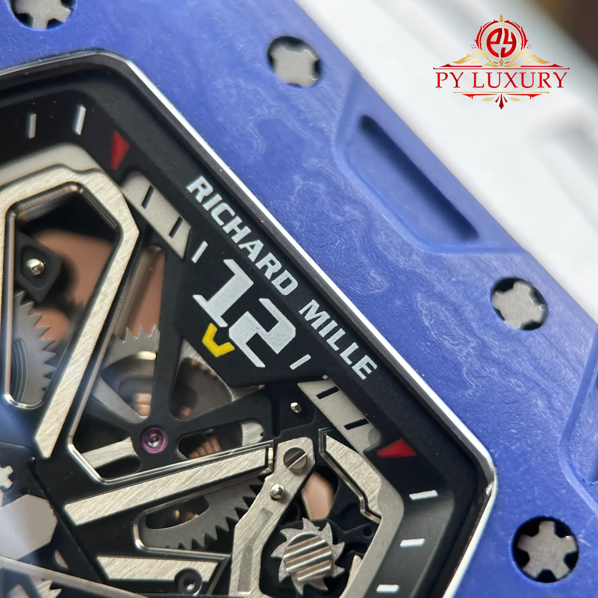 Richard Mille RM35-03 Rafael Nadal Blue Quartz TPT White Rubber Strap - 5