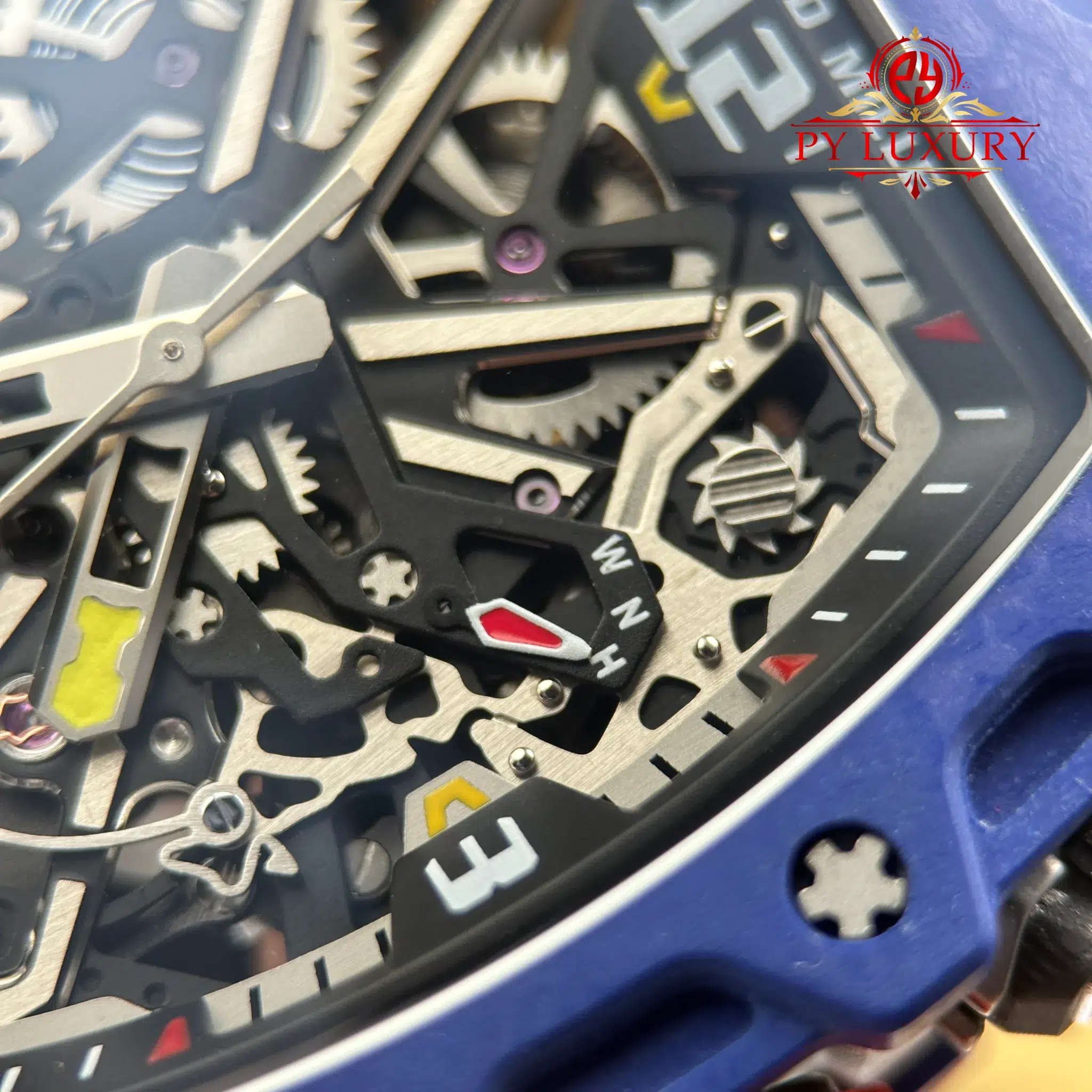 Richard Mille RM35-03 Rafael Nadal Blue Quartz TPT White Rubber Strap - 6