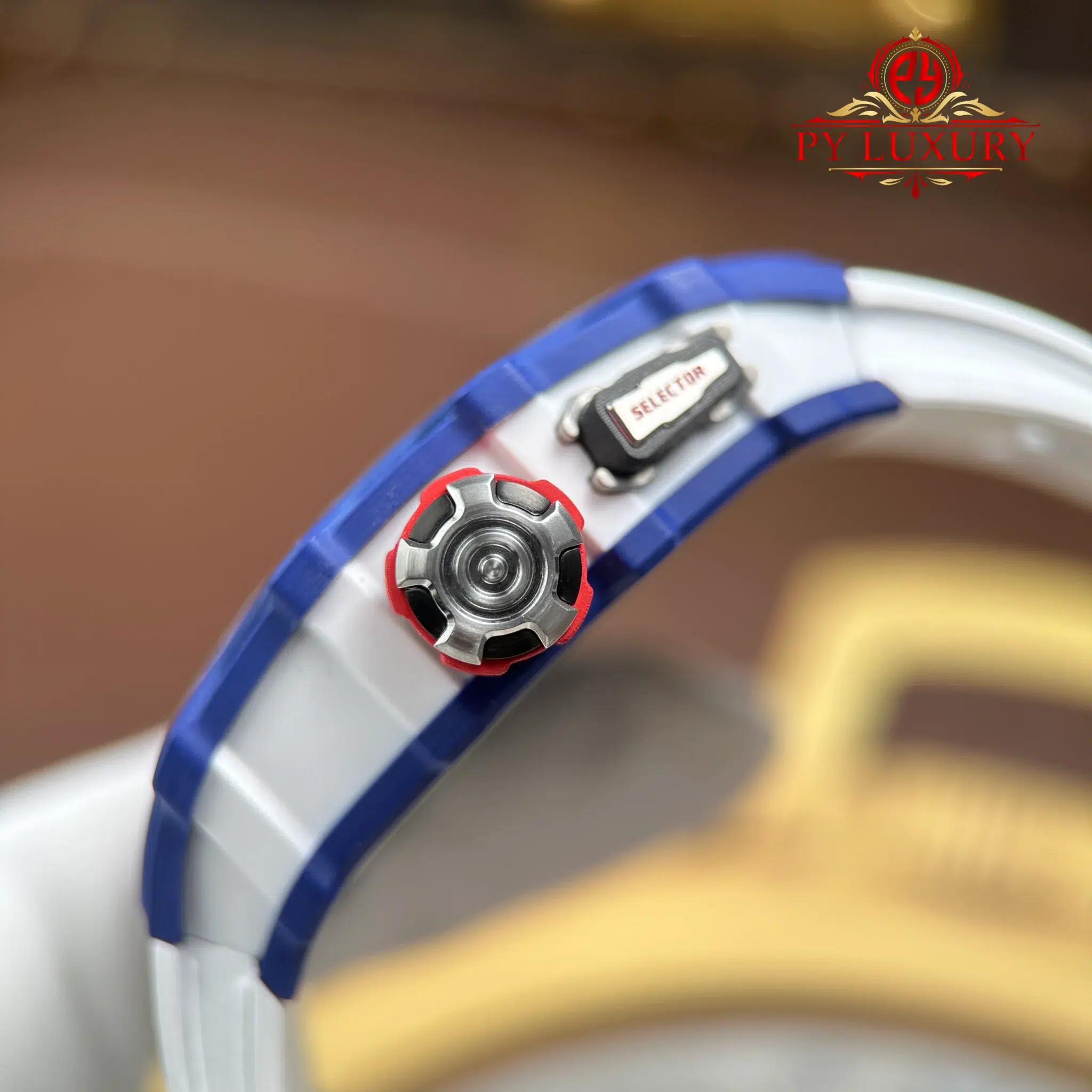 Richard Mille RM35-03 Rafael Nadal Blue Quartz TPT White Rubber Strap - 7