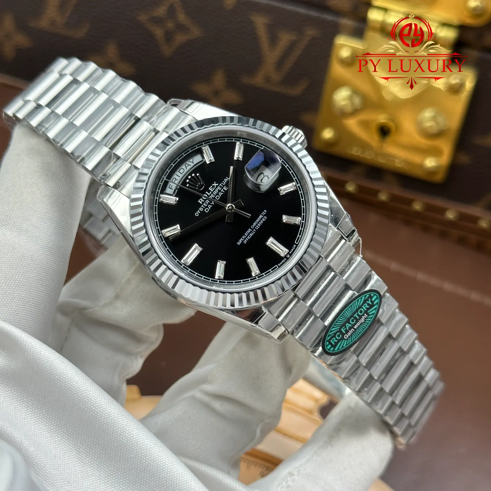 Rolex Day-Date 228239-0005 Black Diamond-set Dial Top Quality Replica 210g RCF - 2