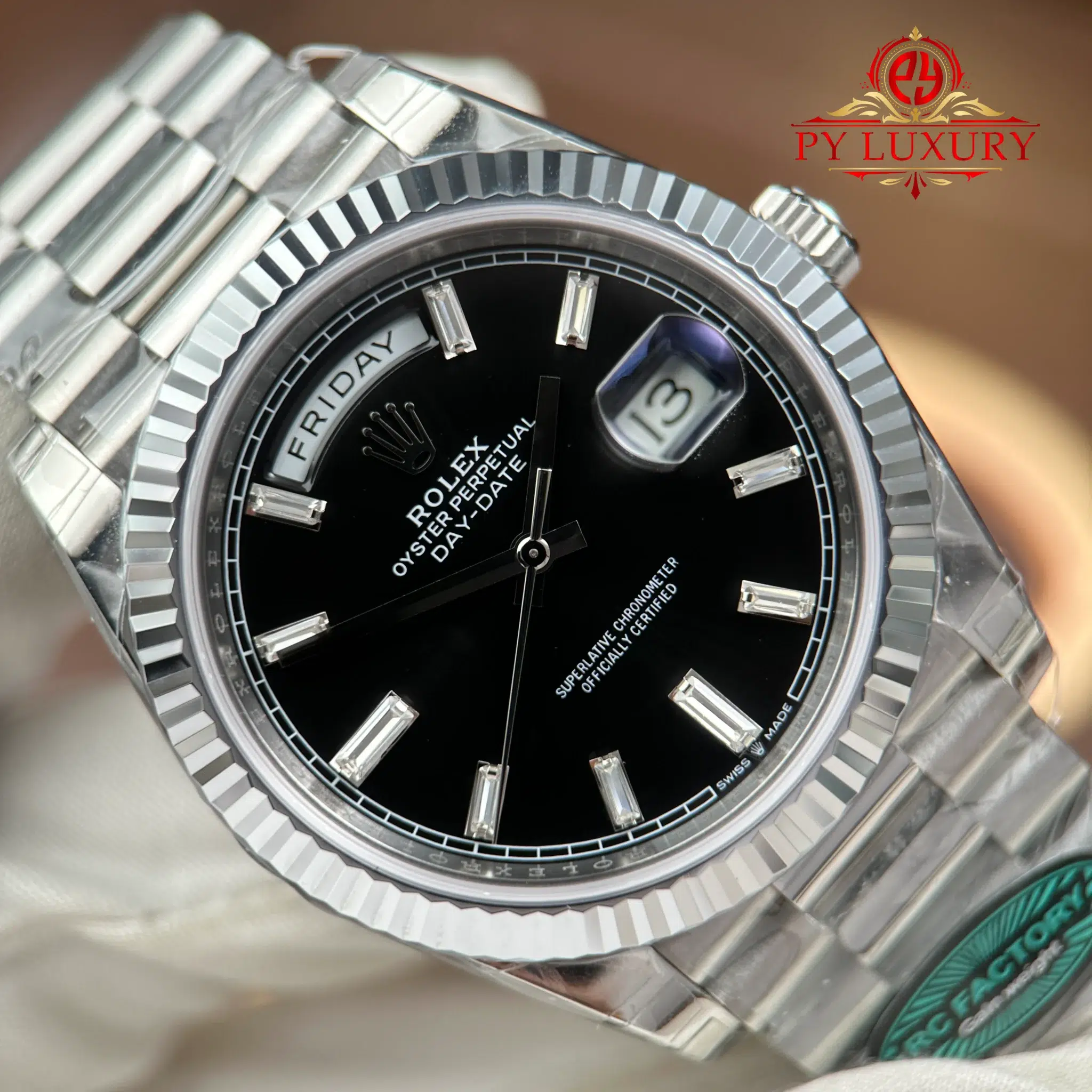 Rolex Day-Date 228239-0005 Black Diamond-set Dial Top Quality Replica 210g RCF - 5