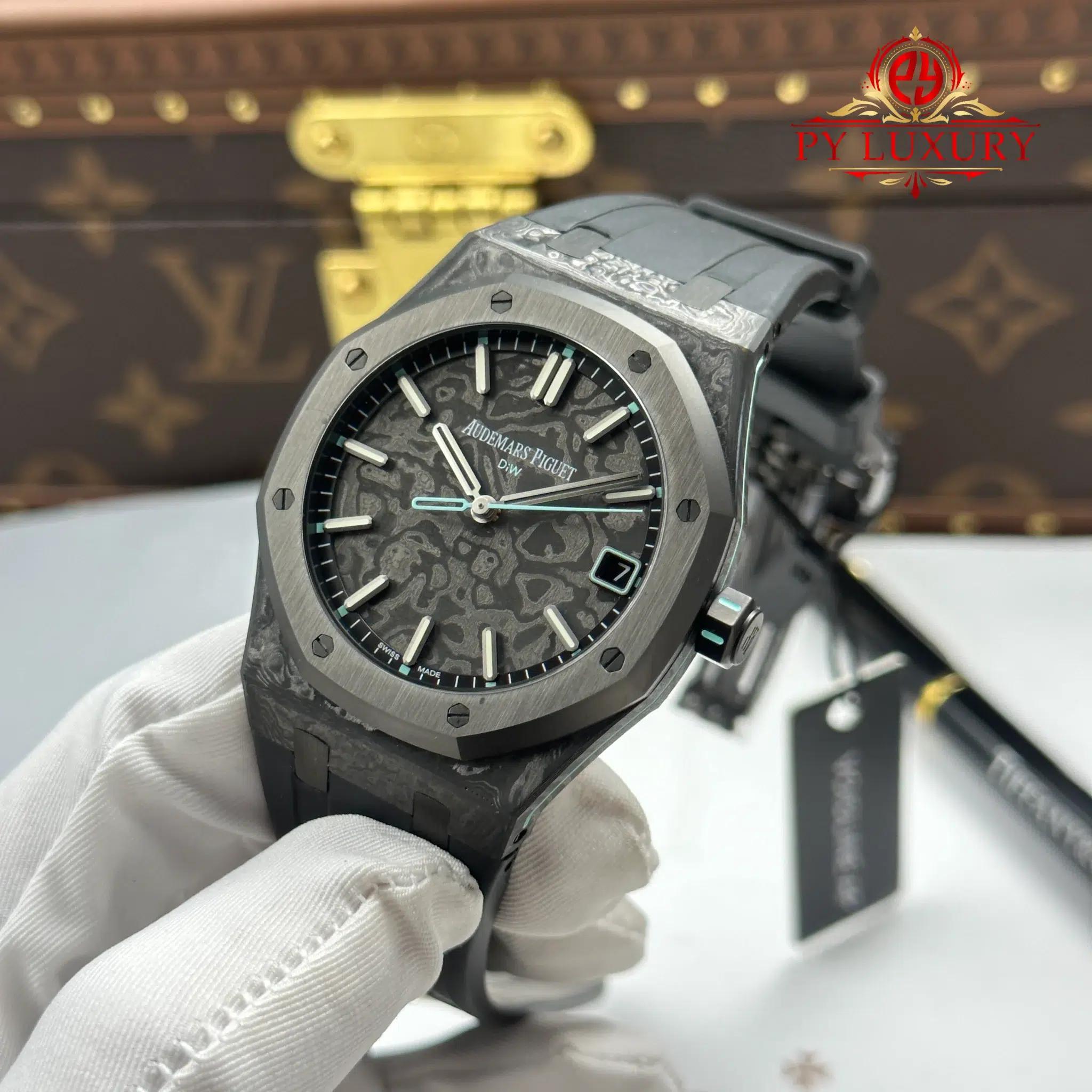 Audemars Piguet Royal Oak 15500ST DiW Voidline Aqua Carbon Fiber Rubber Strap - 3
