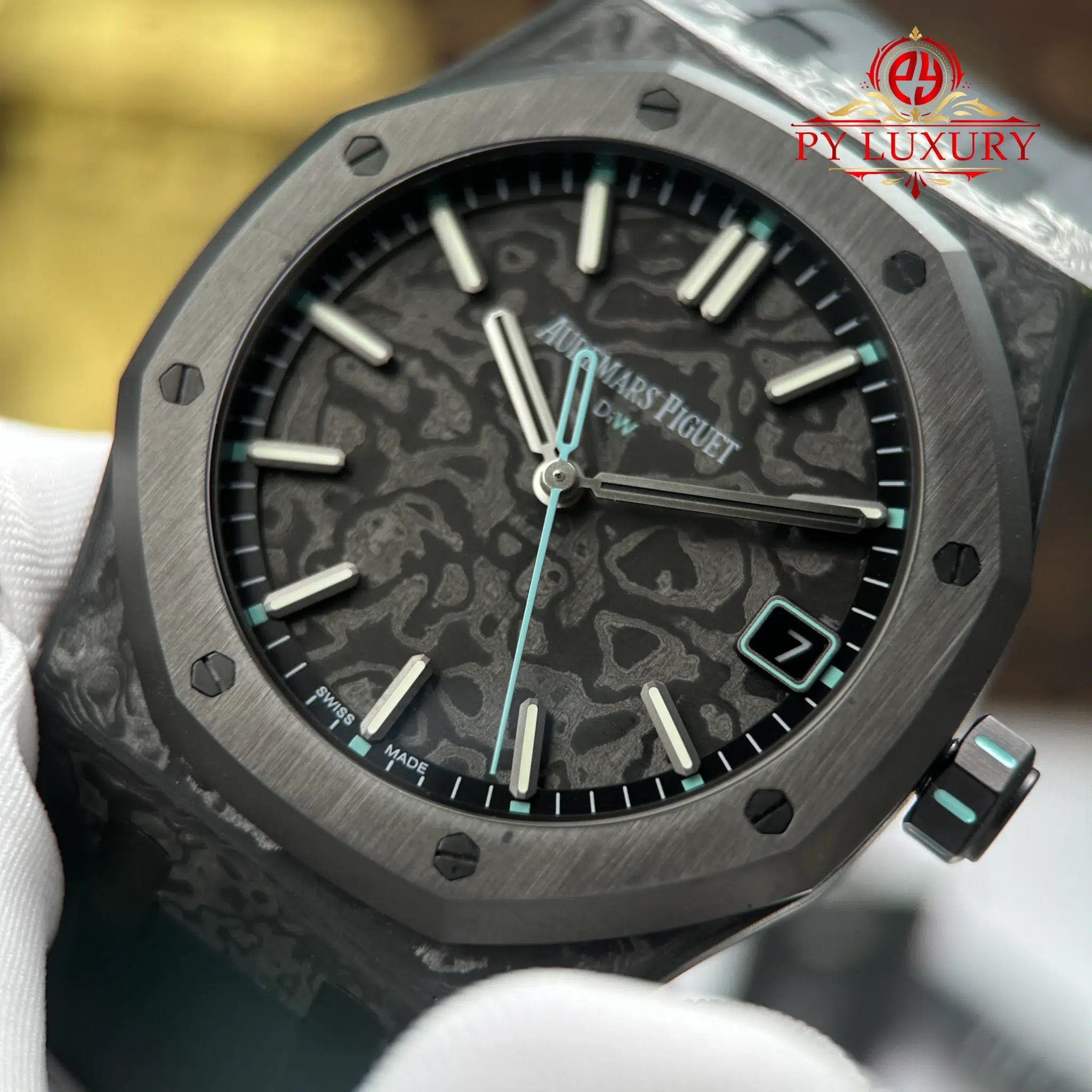 Audemars Piguet Royal Oak 15500ST DiW Voidline Aqua Carbon Fiber Rubber Strap - 5