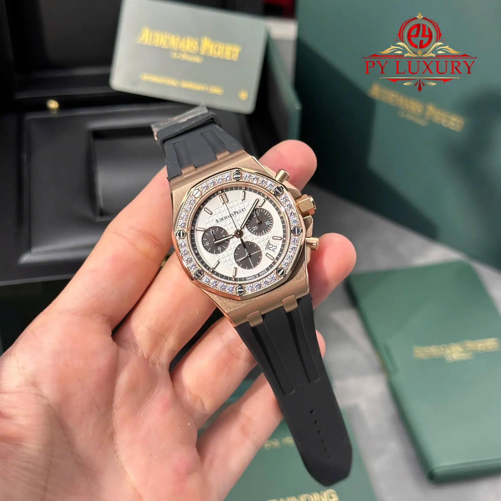 Audemars Piguet Royal Oak Offshore 26231OR Rose Gold Silver Dial Diamond Bezel 1 1 Best Replica PPF - 2