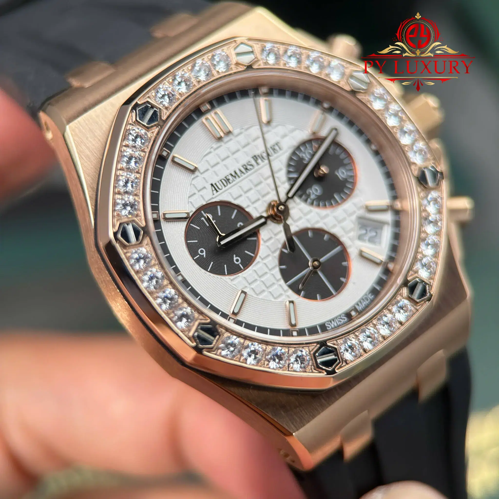 Audemars Piguet Royal Oak Offshore 26231OR Rose Gold Silver Dial Diamond Bezel 1 1 Best Replica PPF - 7