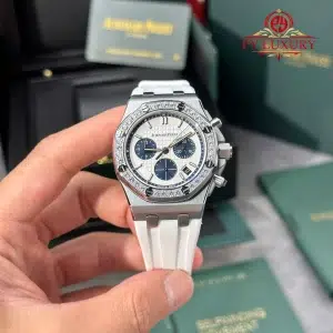 Audemars Piguet Royal Oak Offshore Chronograph 26231ST White Dial Diamond Bezel 1:1 Best Replica PPF 37mm