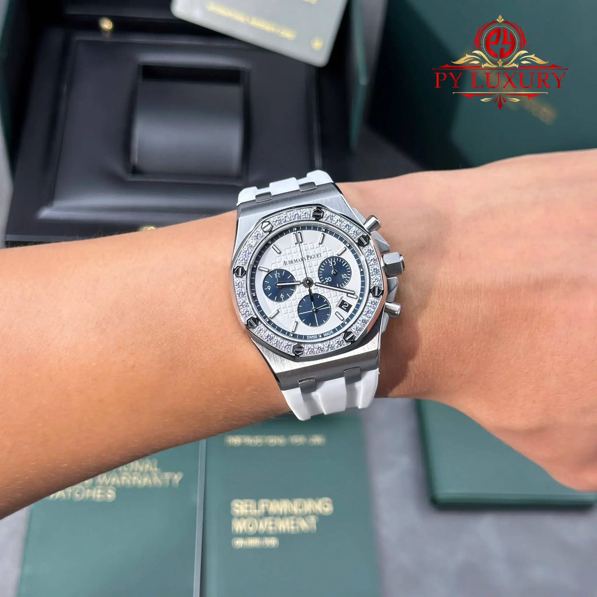 Audemars Piguet Royal Oak Offshore Chronograph 26231ST White Dial Diamond Bezel 1 1 Best Replica PPF - 11