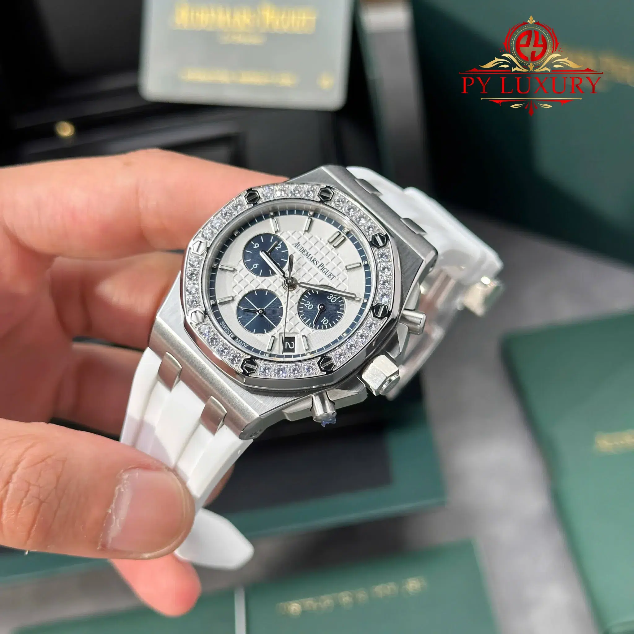 Audemars Piguet Royal Oak Offshore Chronograph 26231ST White Dial Diamond Bezel 1 1 Best Replica PPF - 3
