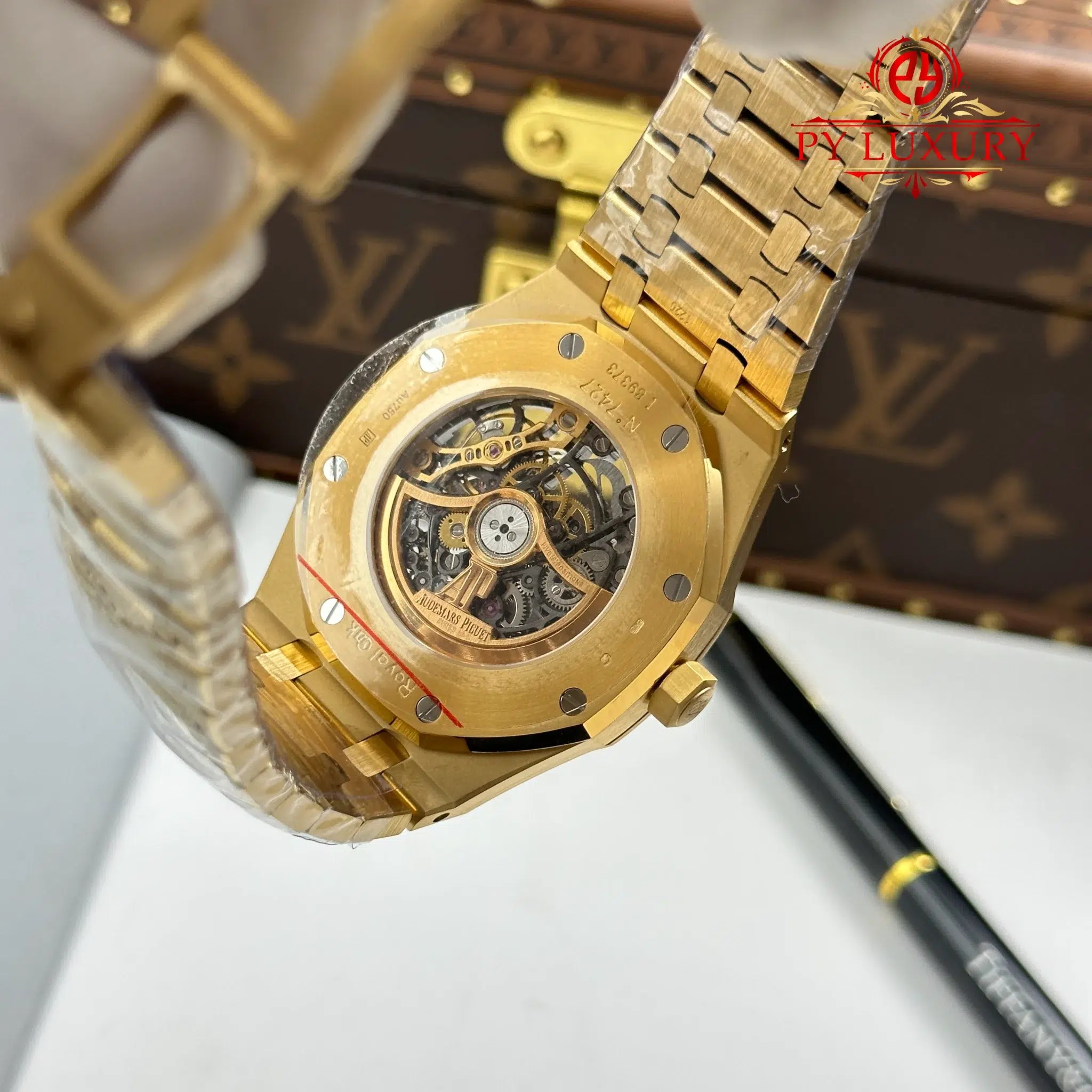 Audemars Piguet Royal Oak Openworked 15412BA Rainbow Frosted Yellow Gold - 11