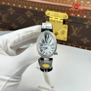 Breguet Reine de Naples 8918BB Mother of Pearl Dial Diamond Bezel Leather Strap 1:1 Best Replica