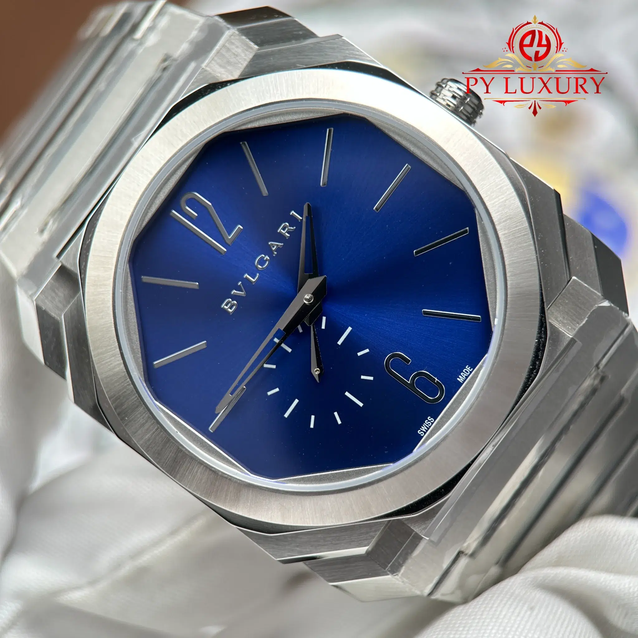 Bulgari Octo Finissimo Extra Thin 103431 Steel Blue Dial Best Replica - 4