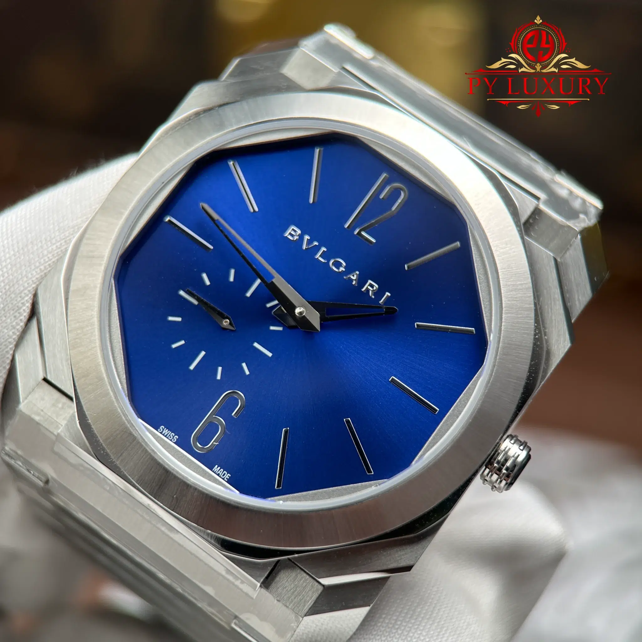 Bulgari Octo Finissimo Extra Thin 103431 Steel Blue Dial Best Replica - 5