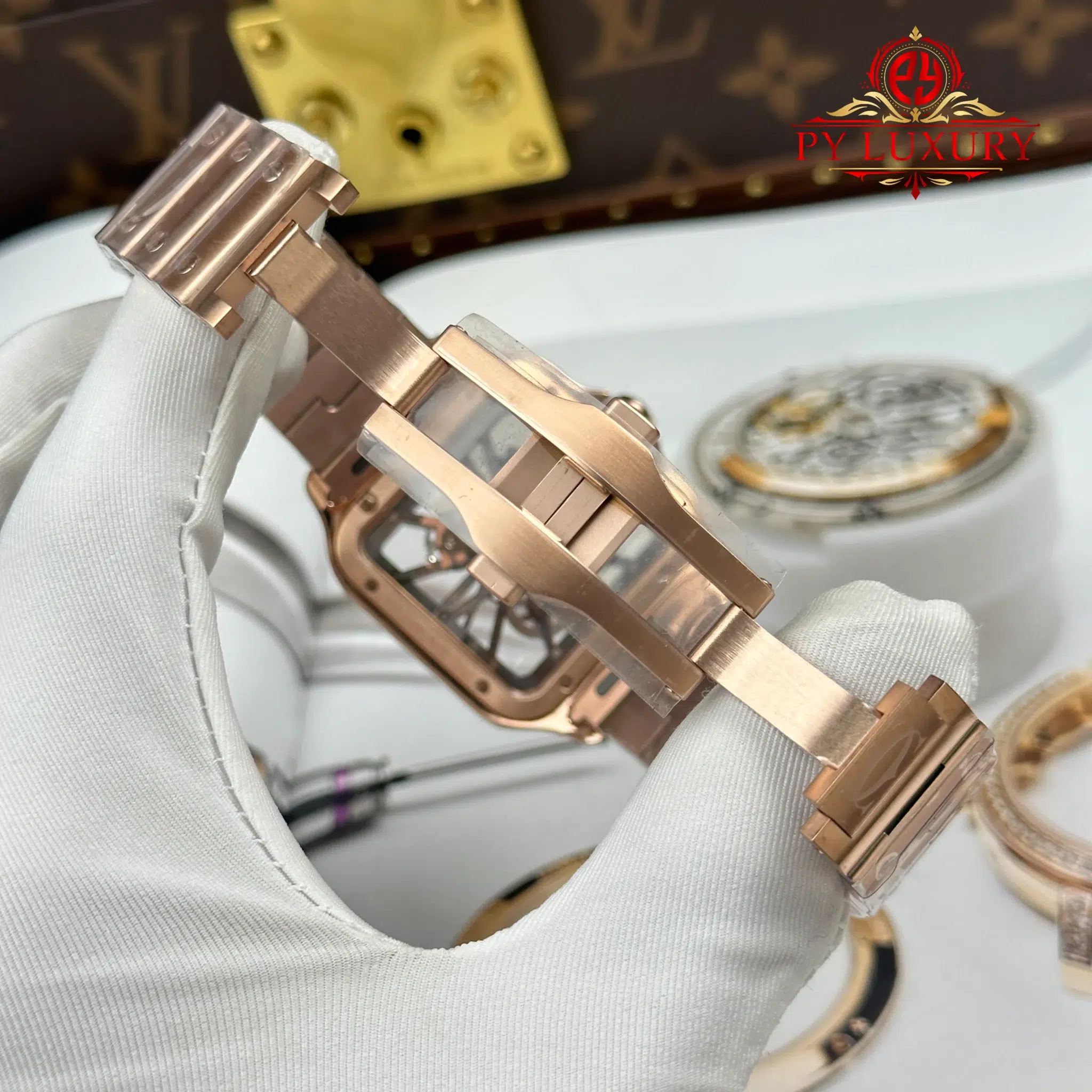 Cartier Santos Skeleton WHSA0016 Rose Gold Super Clone - 12