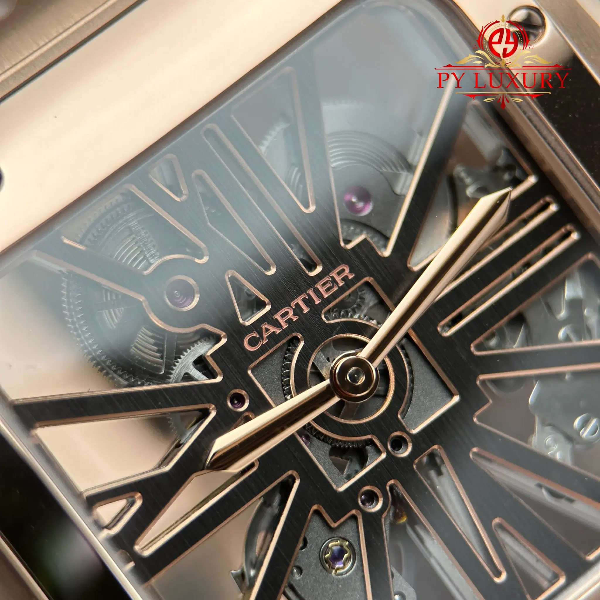 Cartier Santos Skeleton WHSA0016 Rose Gold Super Clone - 7