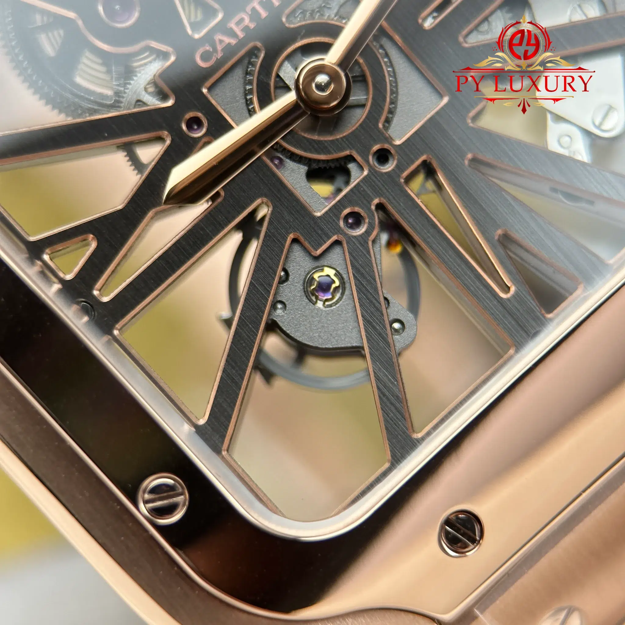 Cartier Santos Skeleton WHSA0016 Rose Gold Super Clone - 8