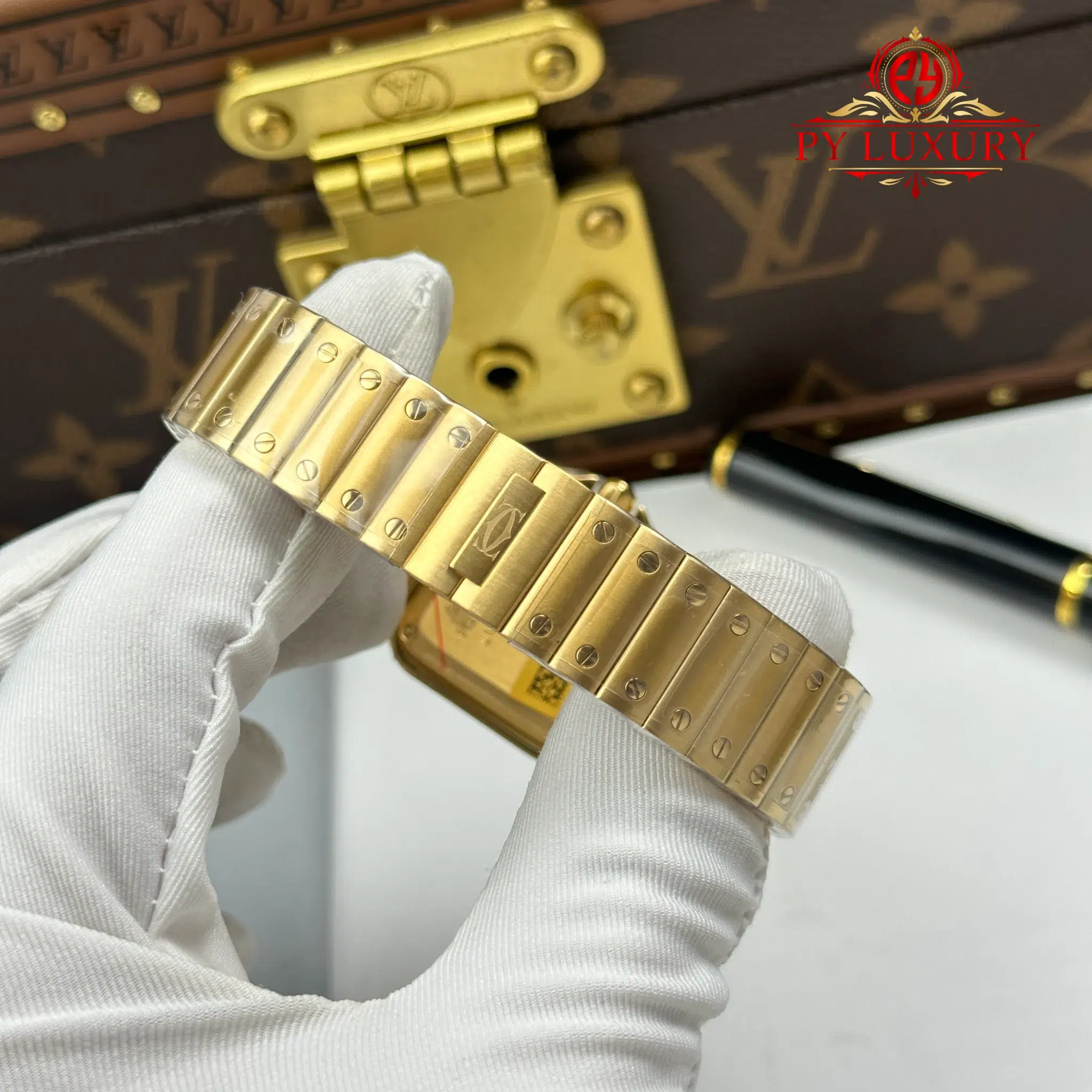 Cartier Santos WGSA0107 Yellow Gold Small Model Silver Dial Quartz - 11