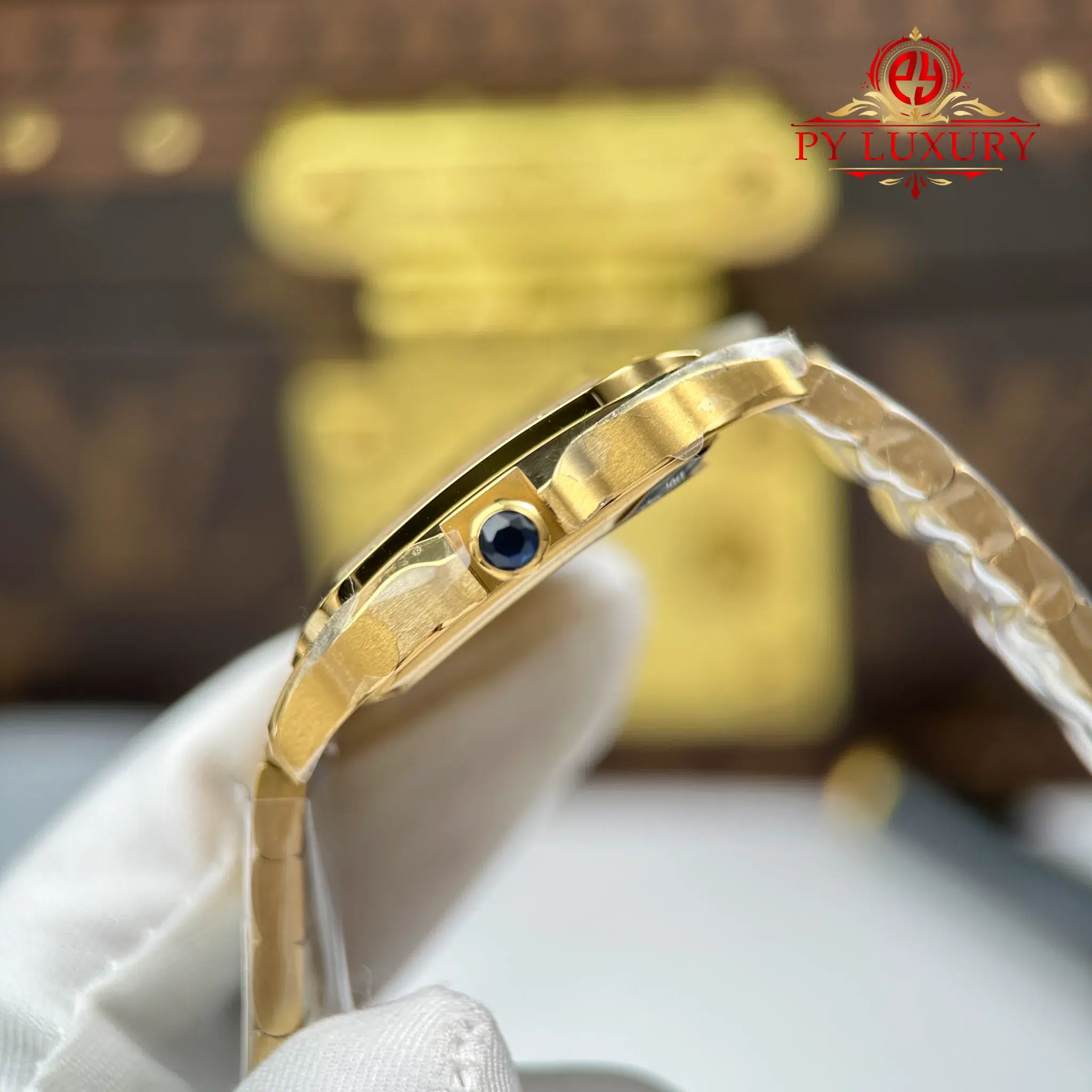 Cartier Santos WGSA0107 Yellow Gold Small Model Silver Dial Quartz - 8