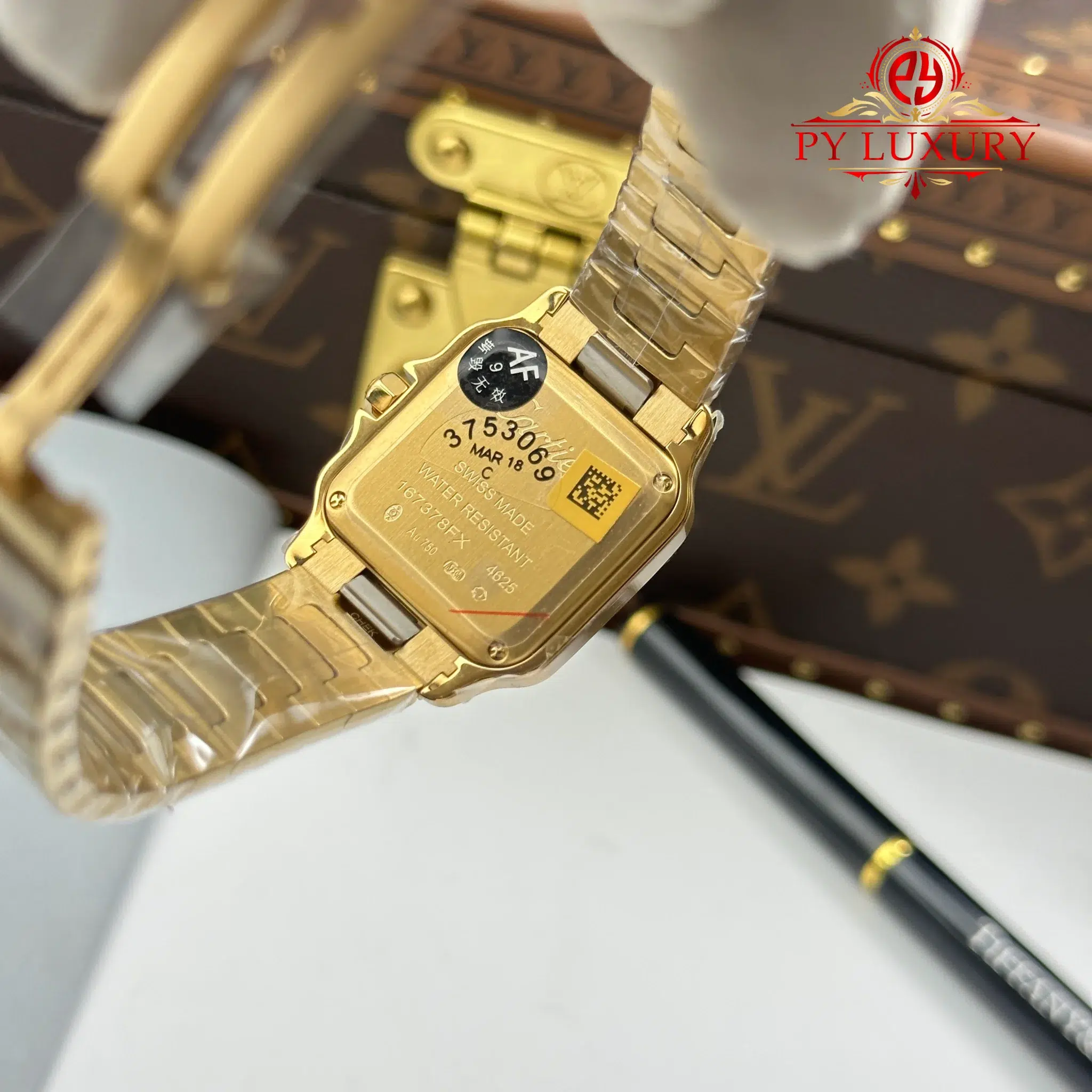 Cartier Santos WGSA0107 Yellow Gold Small Model Silver Dial Quartz - 9