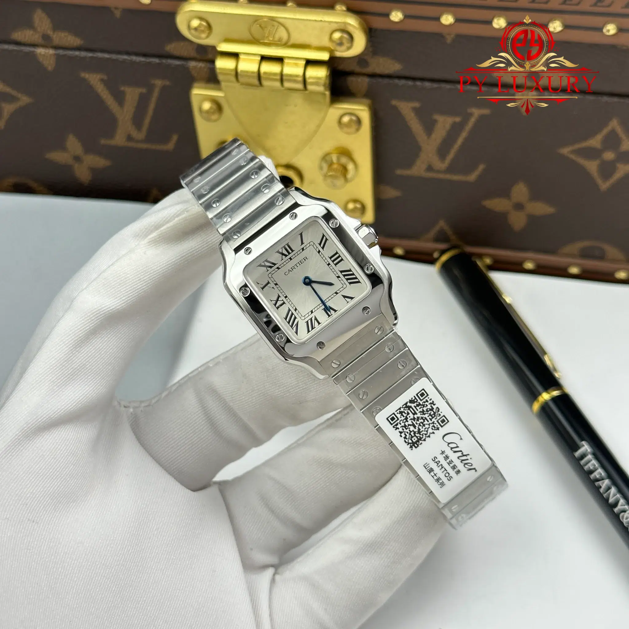 Cartier Santos WSSA0082 Silver Dial Steel Bracelet Quartz Best Replica - 2