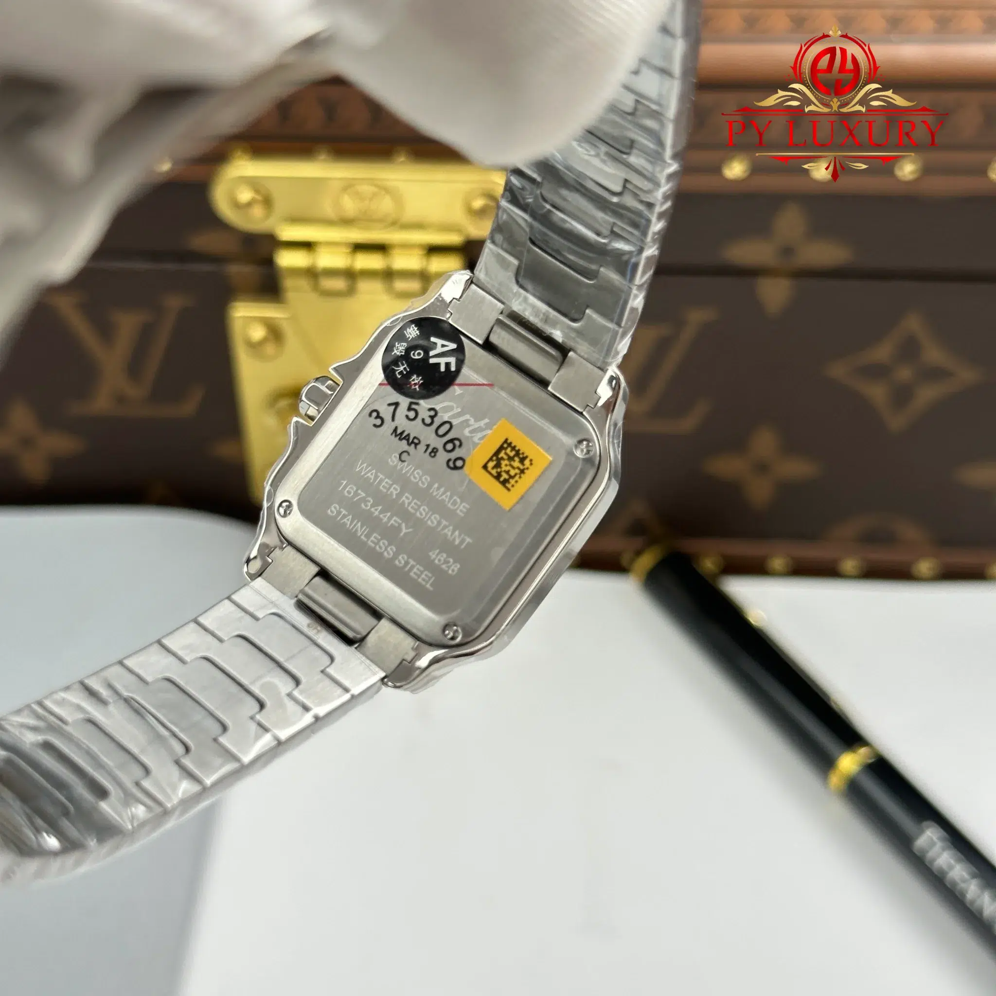 Cartier Santos WSSA0082 Silver Dial Steel Bracelet Quartz Best Replica - 9