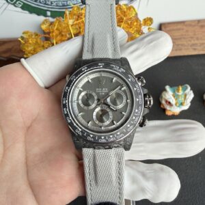 DiW Rolex Graphite Daytona NOVA Gray Dial Black Carbon Nilon Strap Super Clone