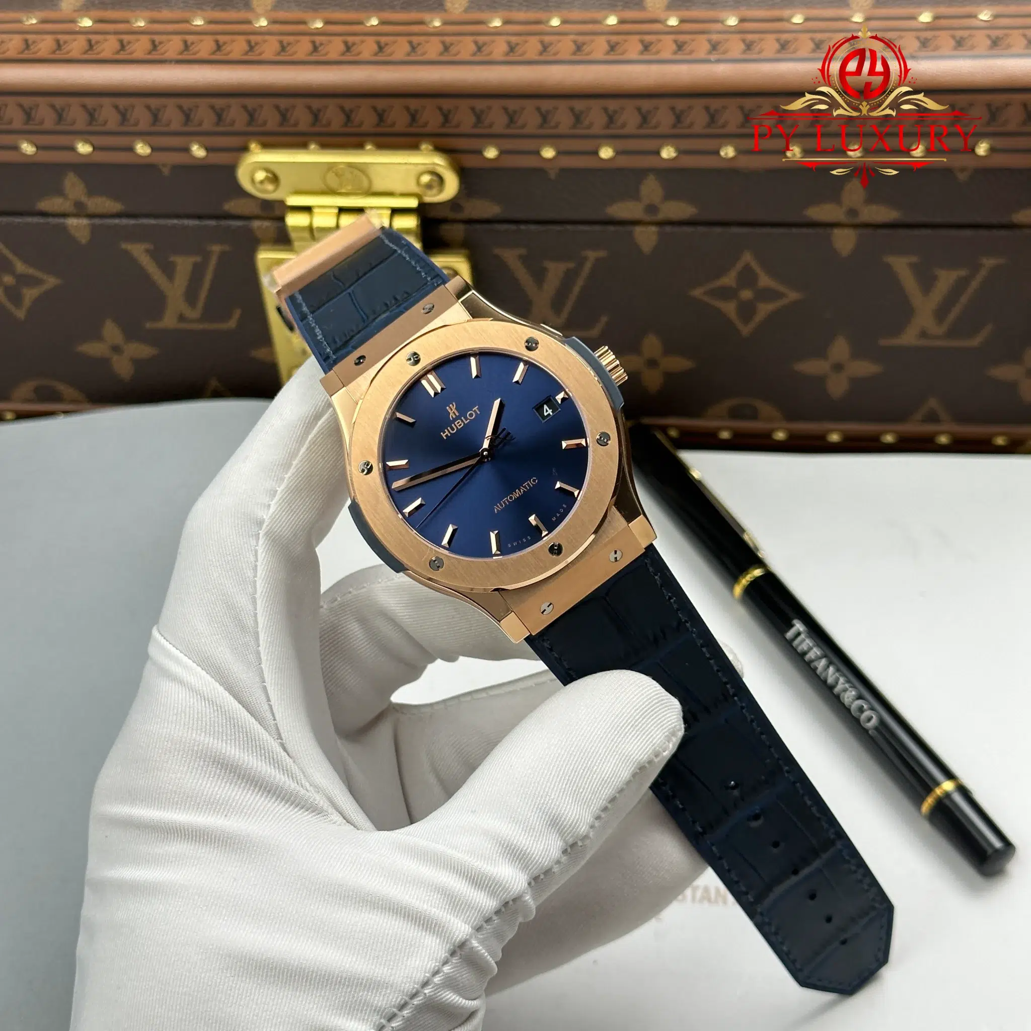 Hublot Classic Fusion King Gold Navy Blue Dial 45mm Best Replica JJZ - 2
