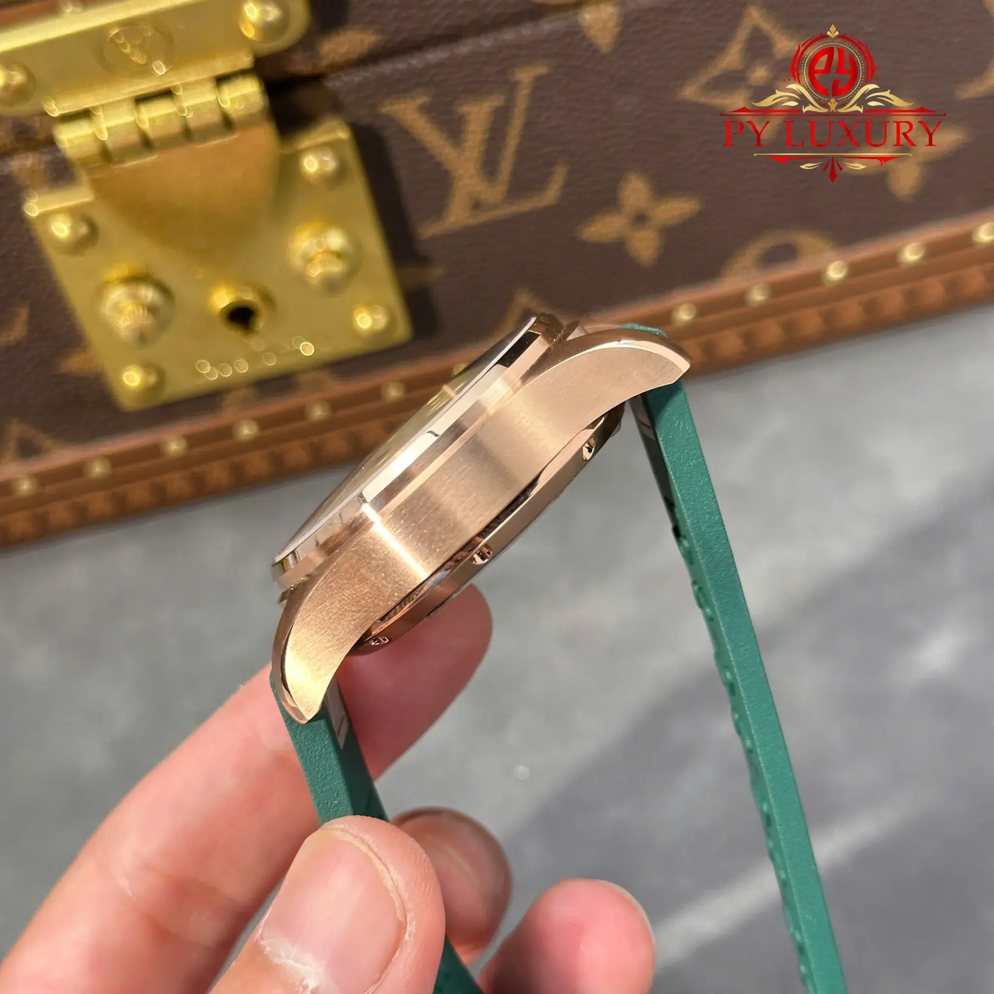 IWC Pilot Chronograph IW388110 Rose Gold Green Dial Green Rubber Strap Super Clone APSF - 7
