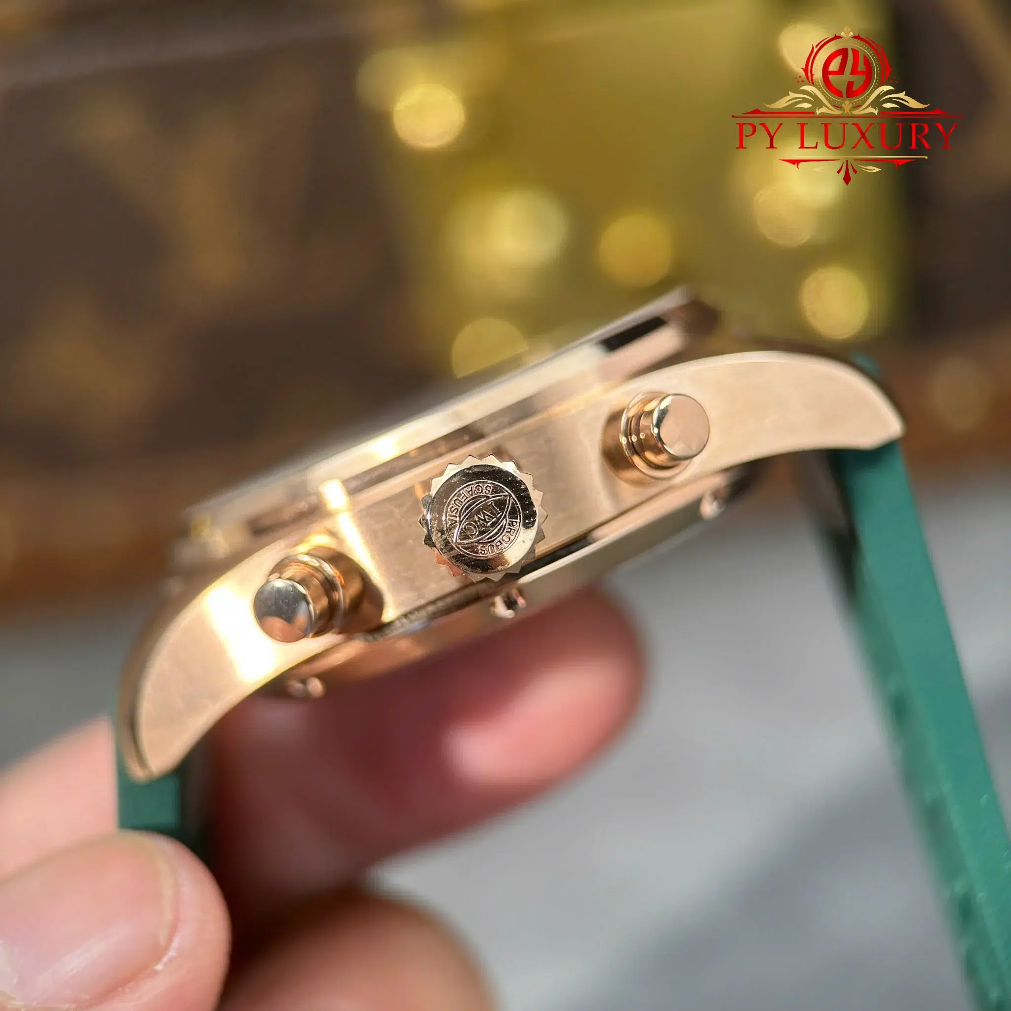 IWC Pilot Chronograph IW388110 Rose Gold Green Dial Green Rubber Strap Super Clone APSF - 8