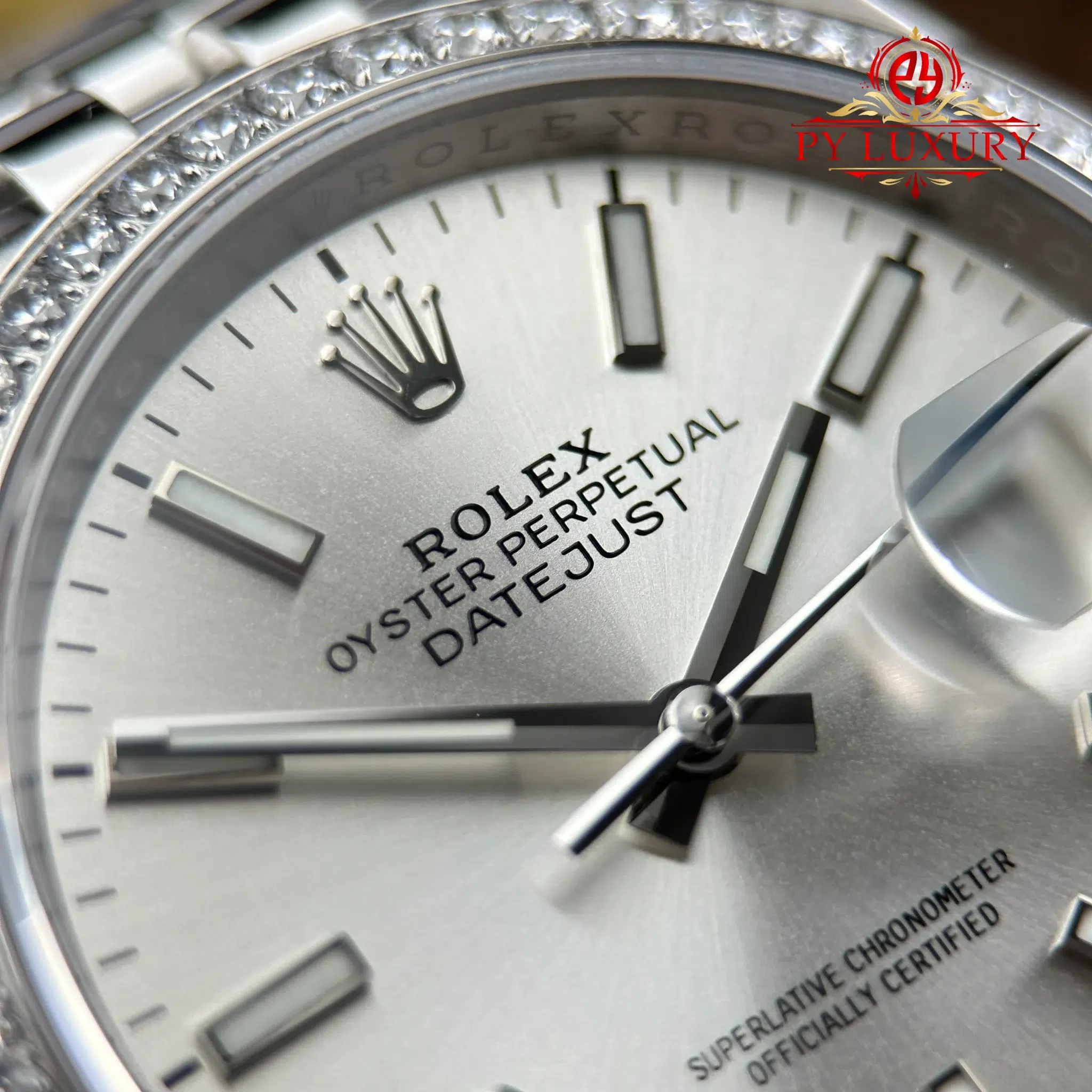 Rolex Datejust 126284RBR-0005 Silver Dial Diamond Bezel Jubilee Bracelet - 5