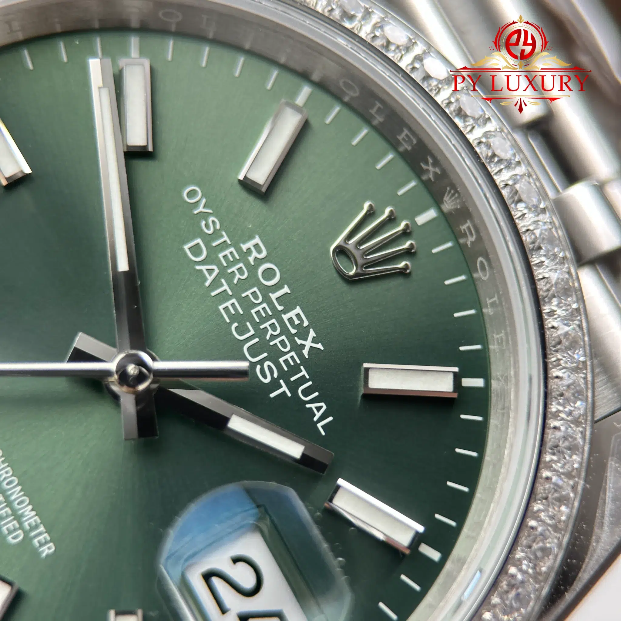 Rolex Datejust 126284RBR-0043 Mint Green Dial Diamond Bezel Jubilee Bracelet - 6