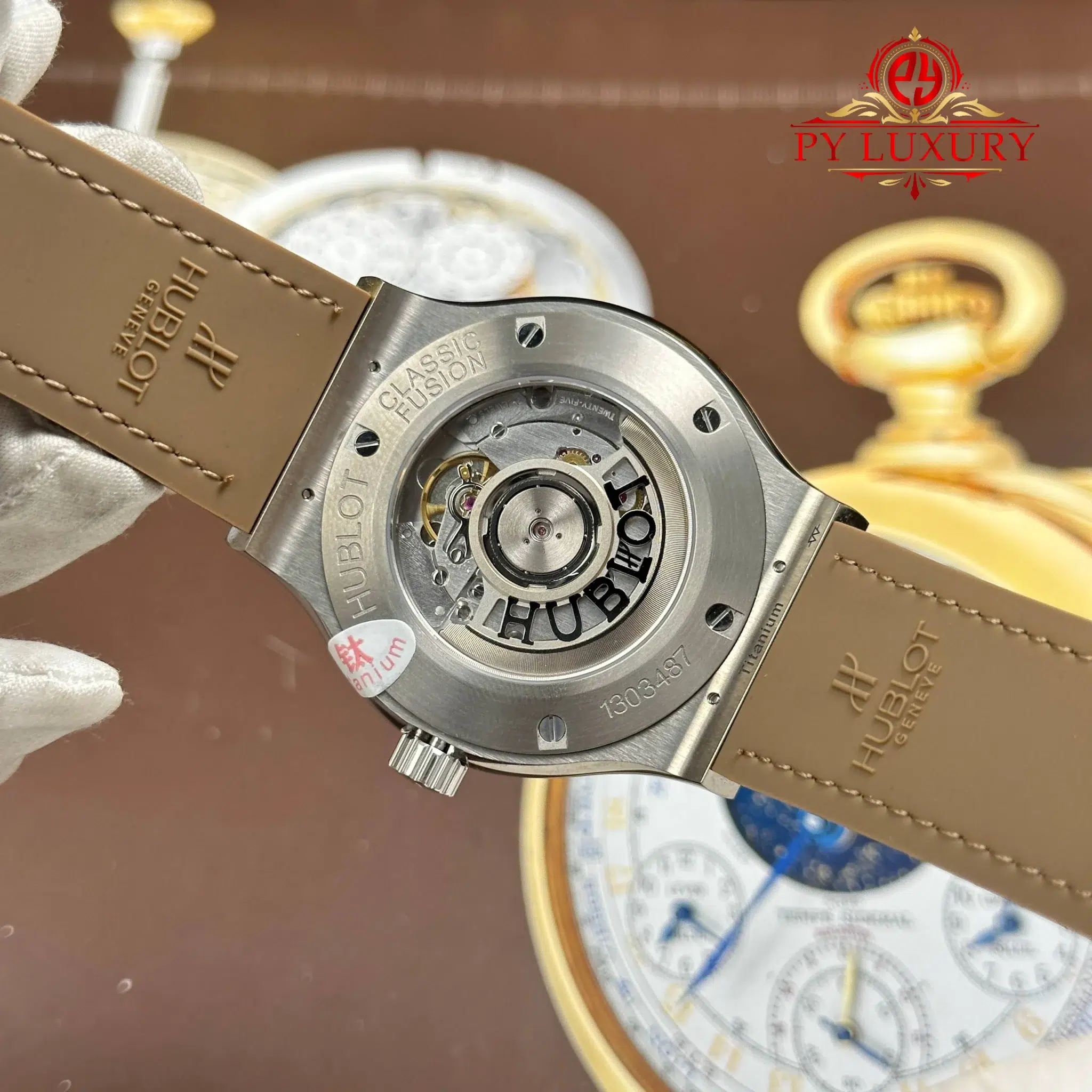 Hublot Classic Fusion Titanium Essential Taupe Dial Rubber Strap - 11