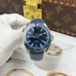 Omega Seamaster Planet Ocean GMT 600M 232.32.44.22.03.001 Blue Dial Rubber Strap 1:1 Best Replica VSF