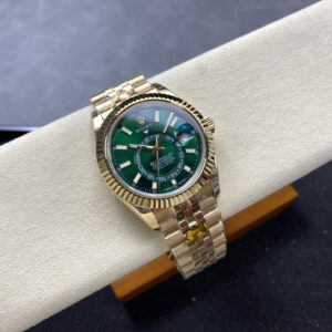 Rolex Sky-Dweller 336938-0008 Yellow Gold Green Dial Jubilee Bracelet Best Replica NOOB