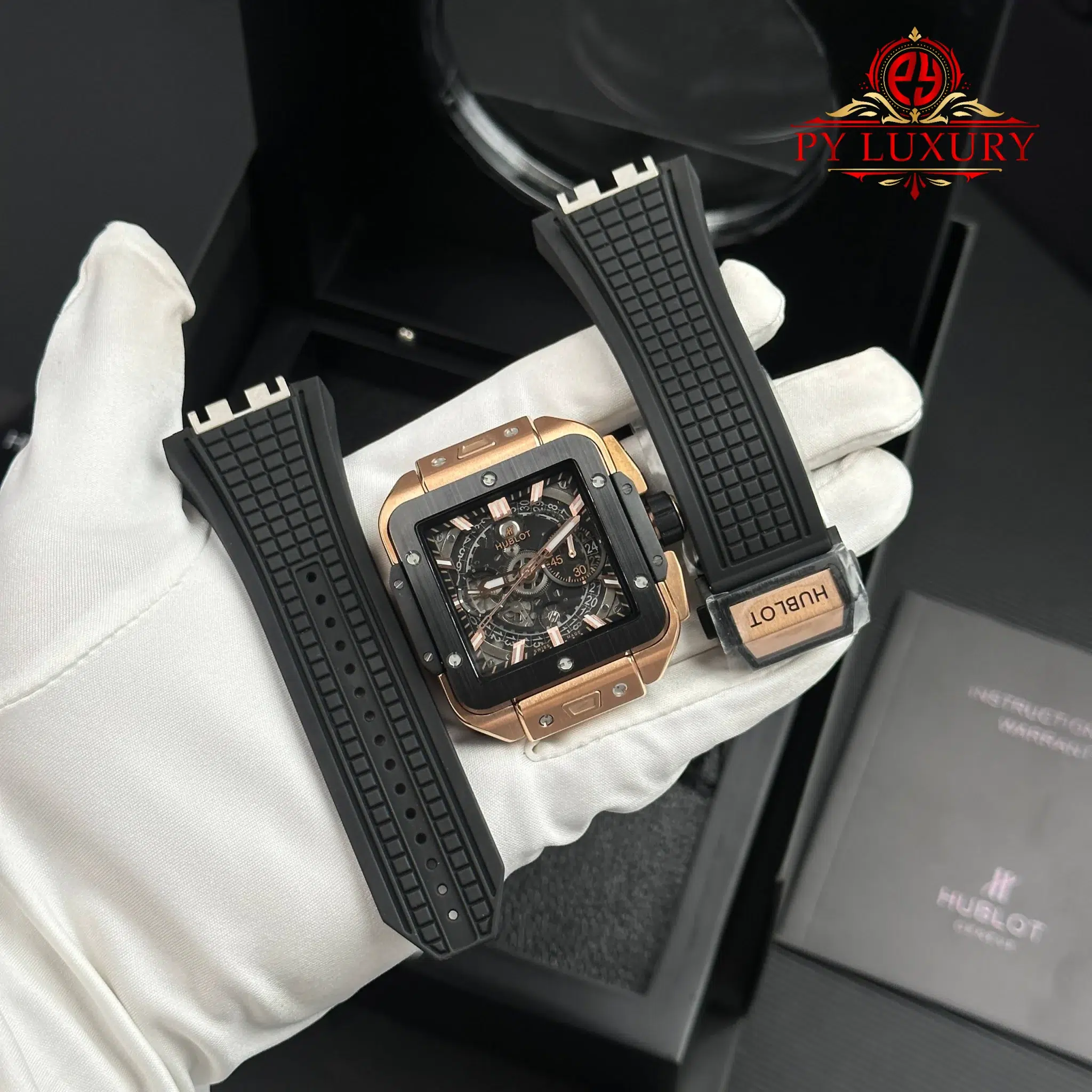 Hublot Square Bang Unico King Gold Ceramic Black Best Replica BBF - 2